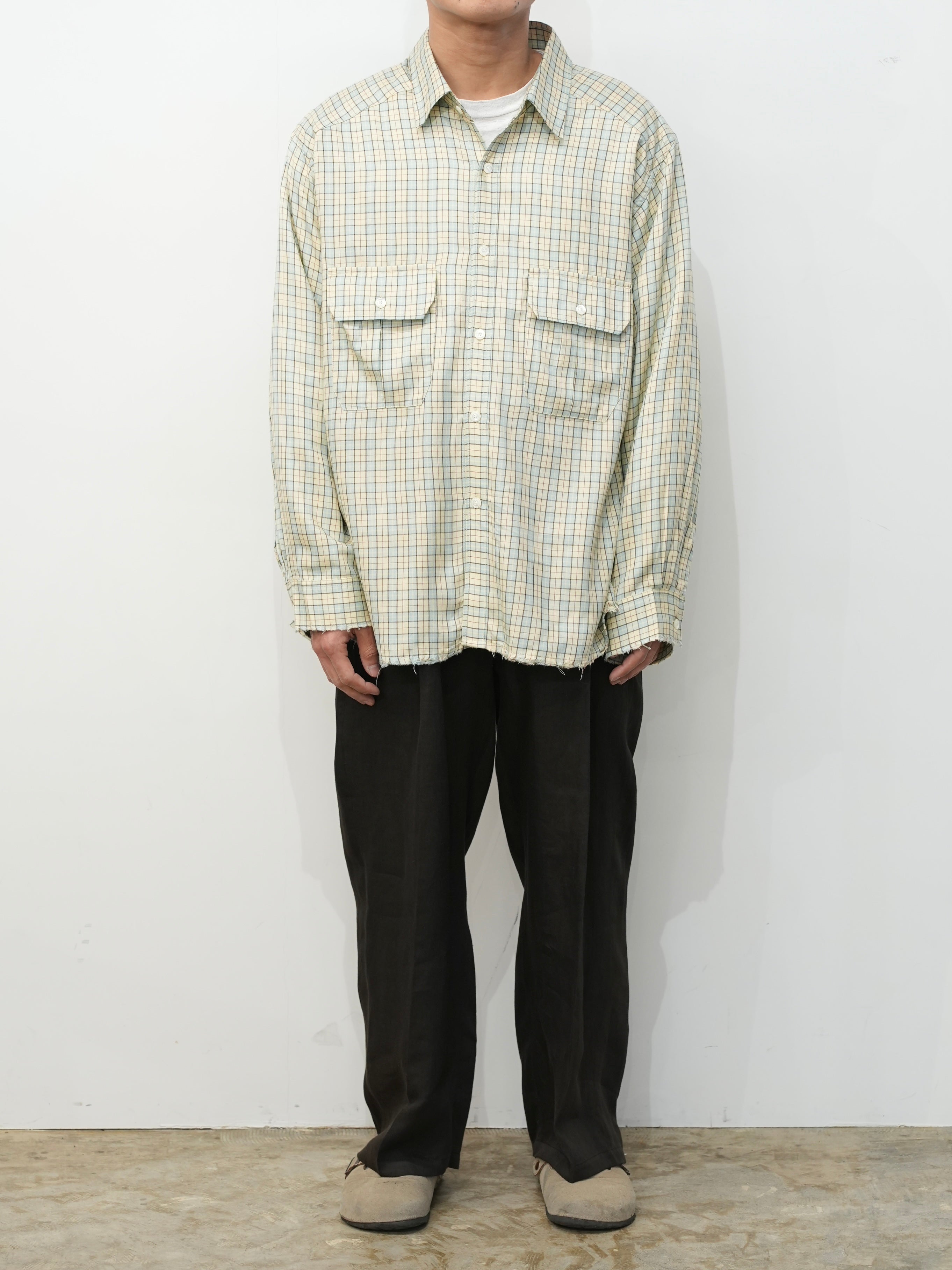 NEL CHECK OVER WORK SHIRT(CREAM)
