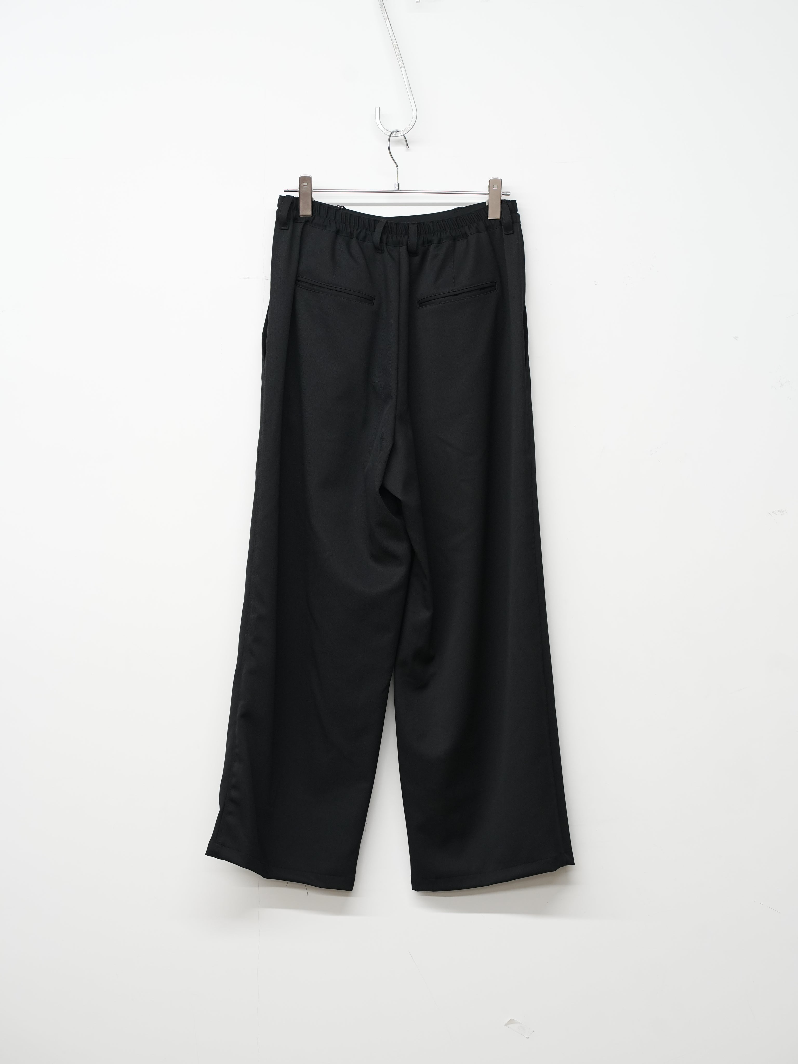 WOOL GABARDINE WIDE EASY TROUSERS
