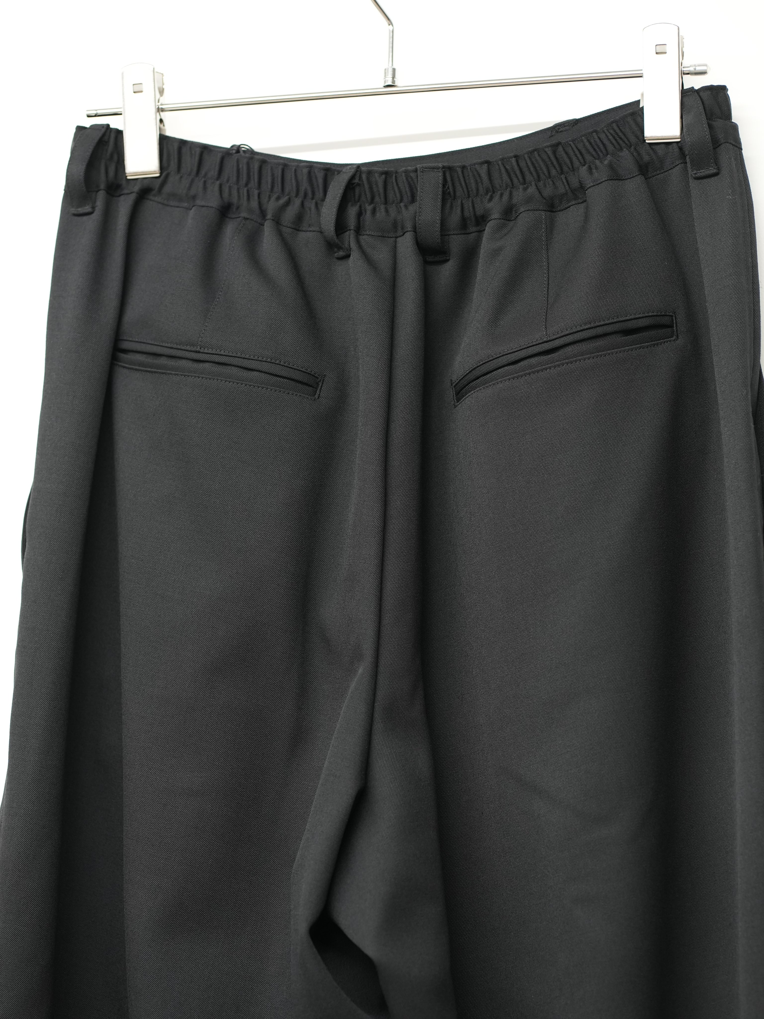 WOOL GABARDINE WIDE EASY TROUSERS