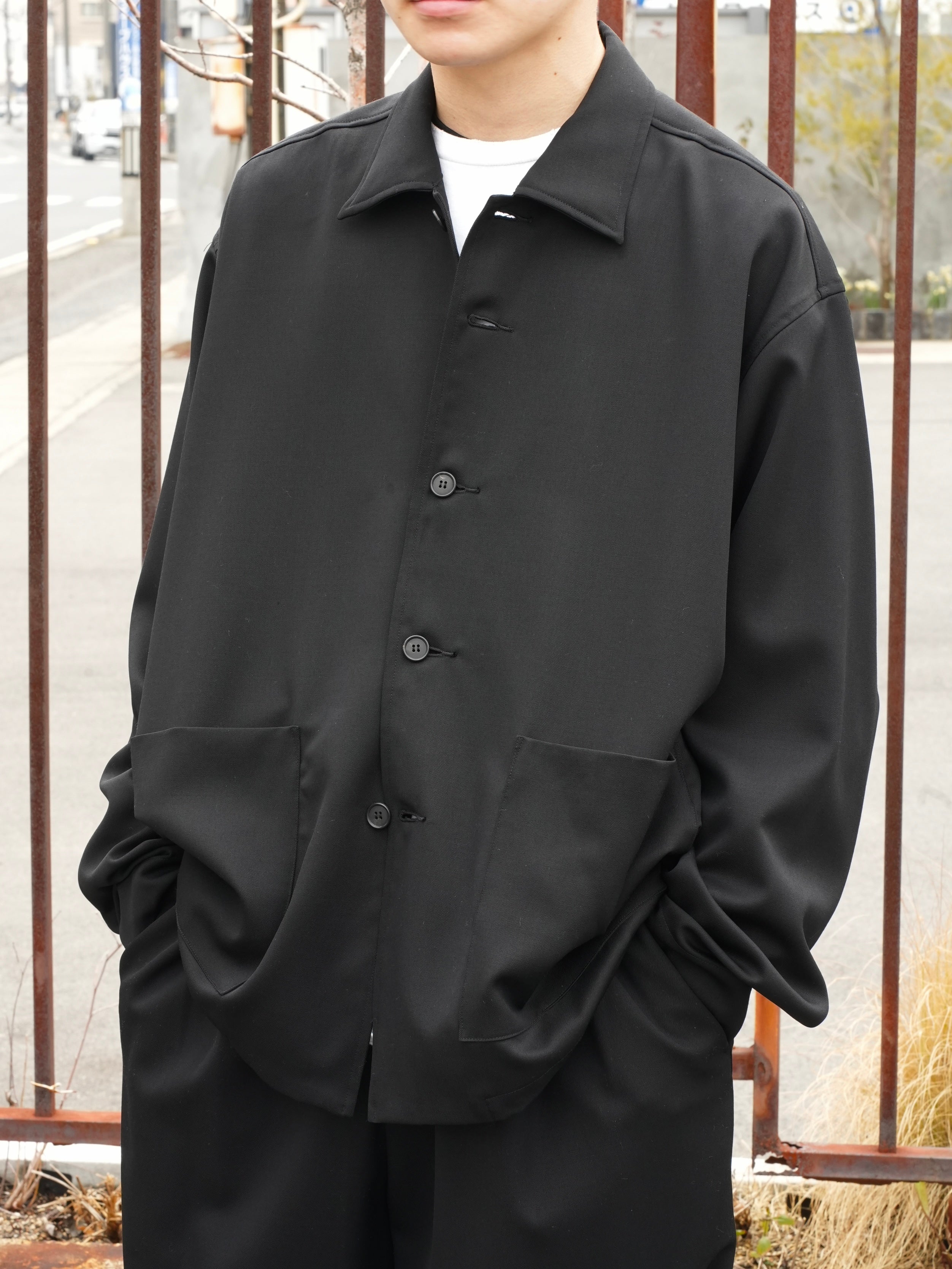 WOOL GABARDINE COVERALL JACKET