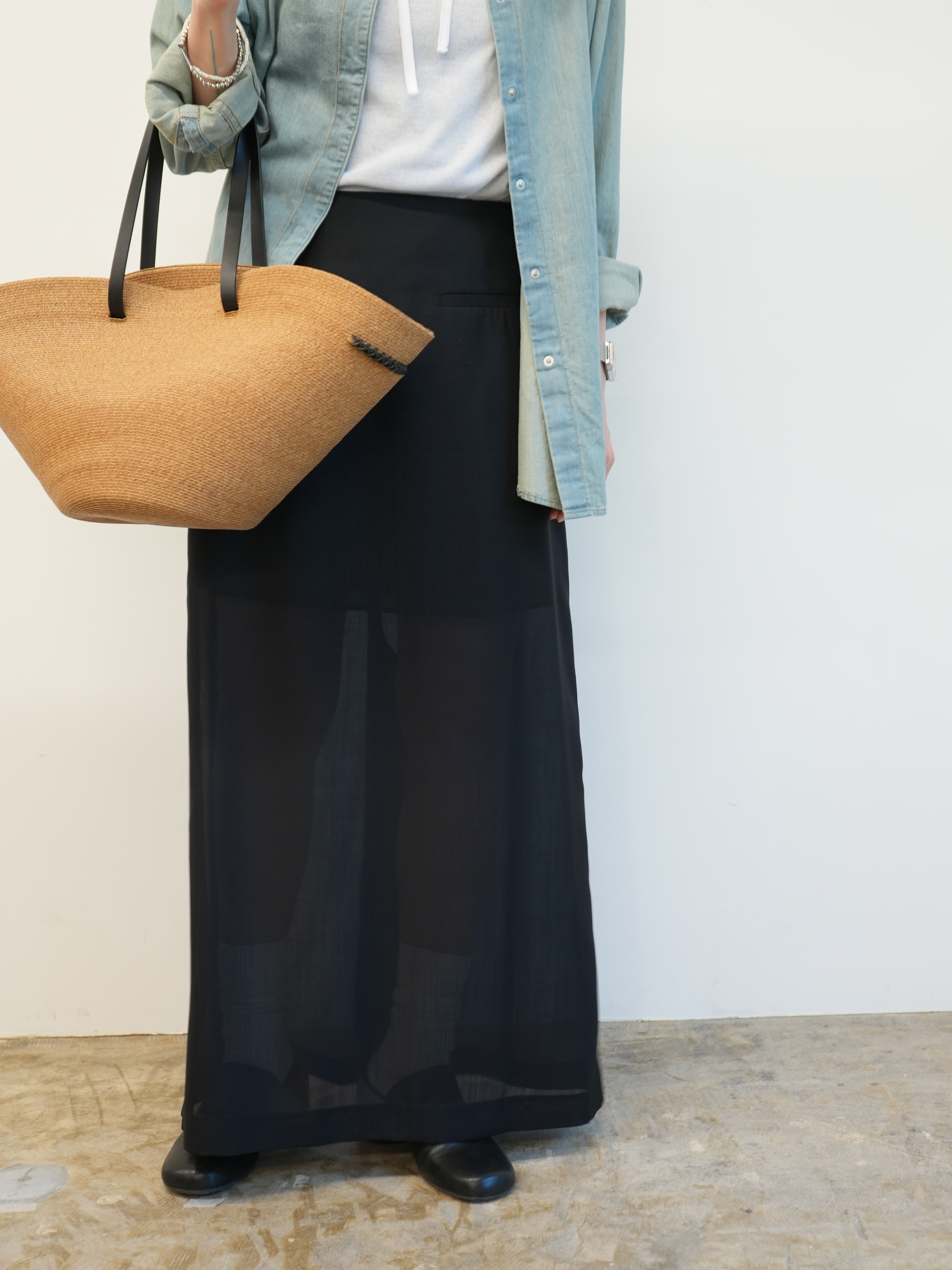 SHEER MAXI LONG SKIRT