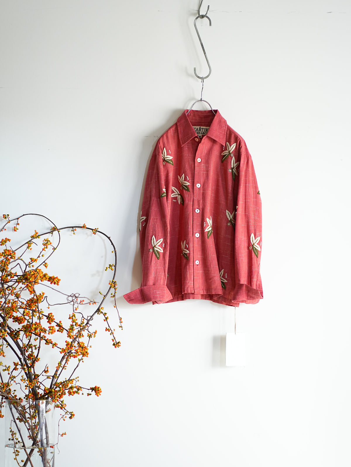 Box Shirt(Faded Red/Ecru/Forest Green)