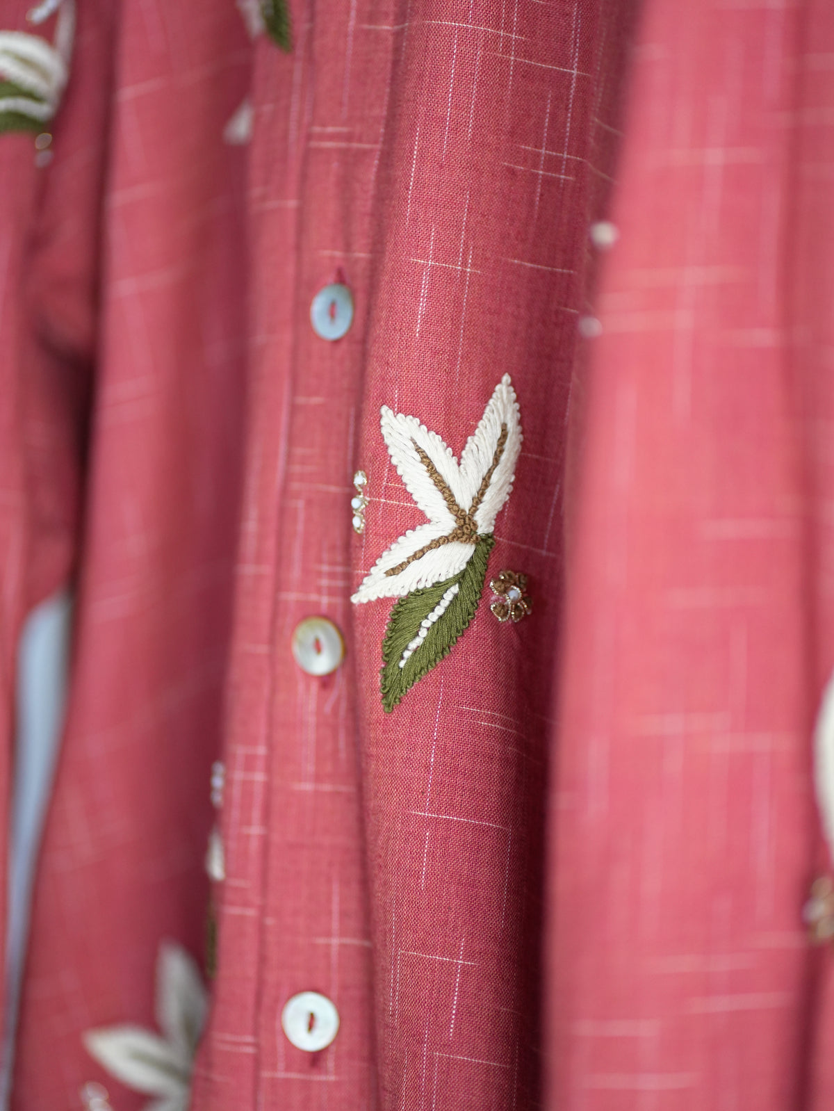 Box Shirt(Faded Red/Ecru/Forest Green)