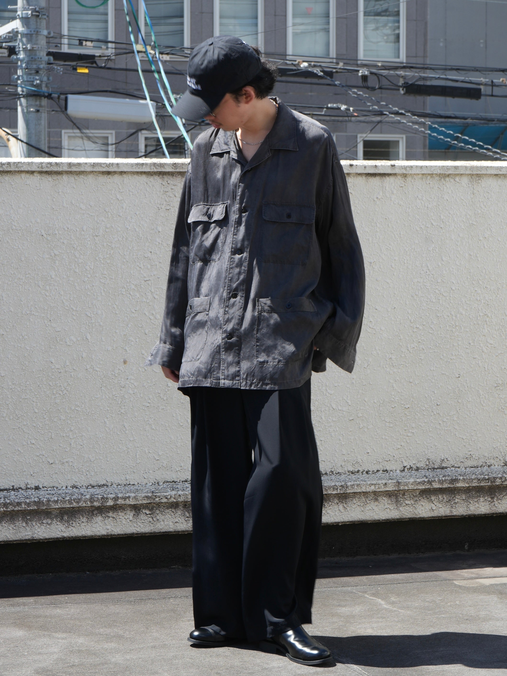 PIGMENT CUPRO OPEN COLLAR SHIRTS