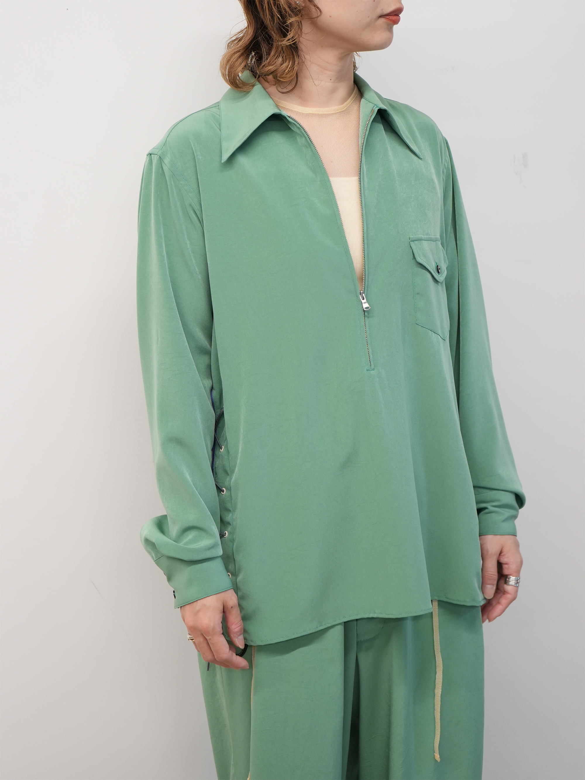 POWDERY VISCOSE WESTERN PULL OVER SHIRTS