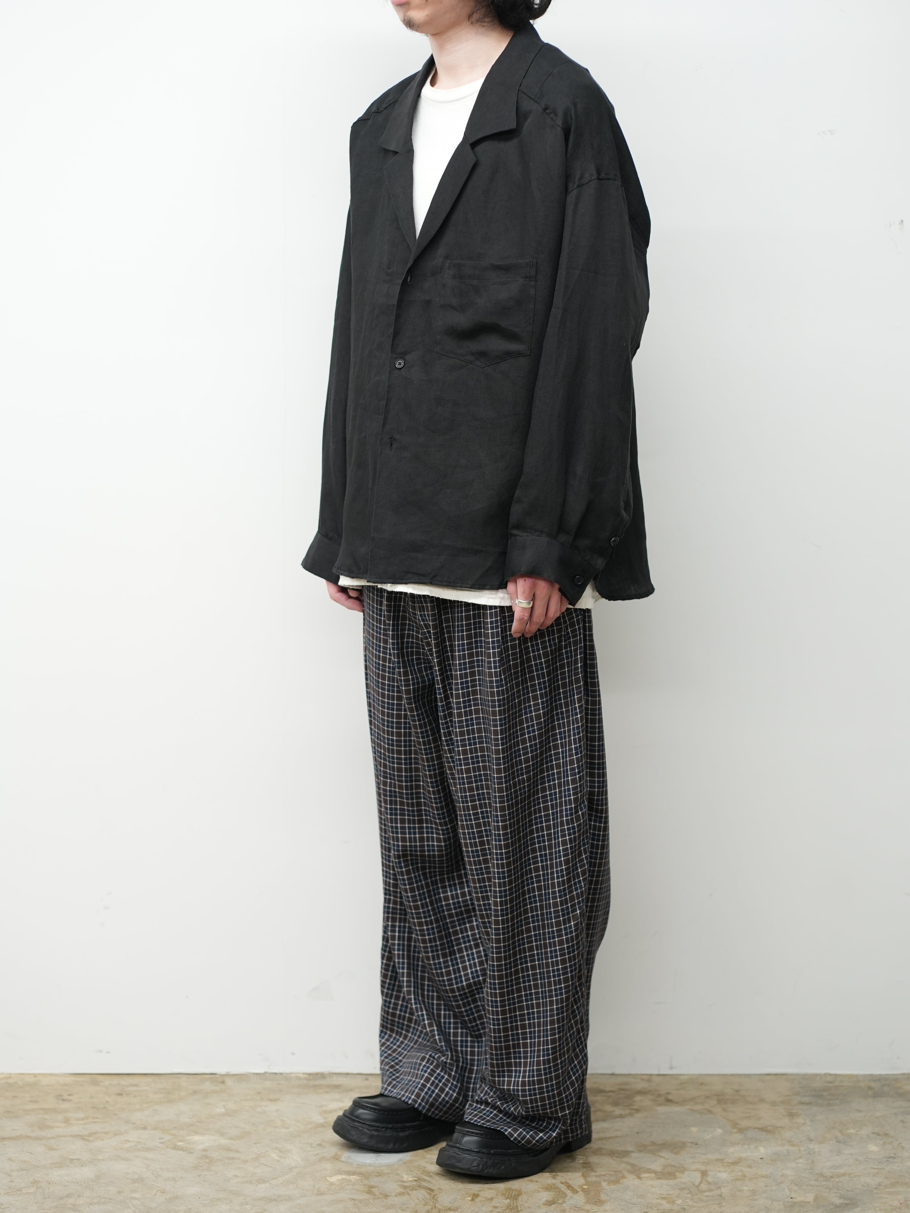 100/S LINEN TAILORED SHIRT(BLACK)