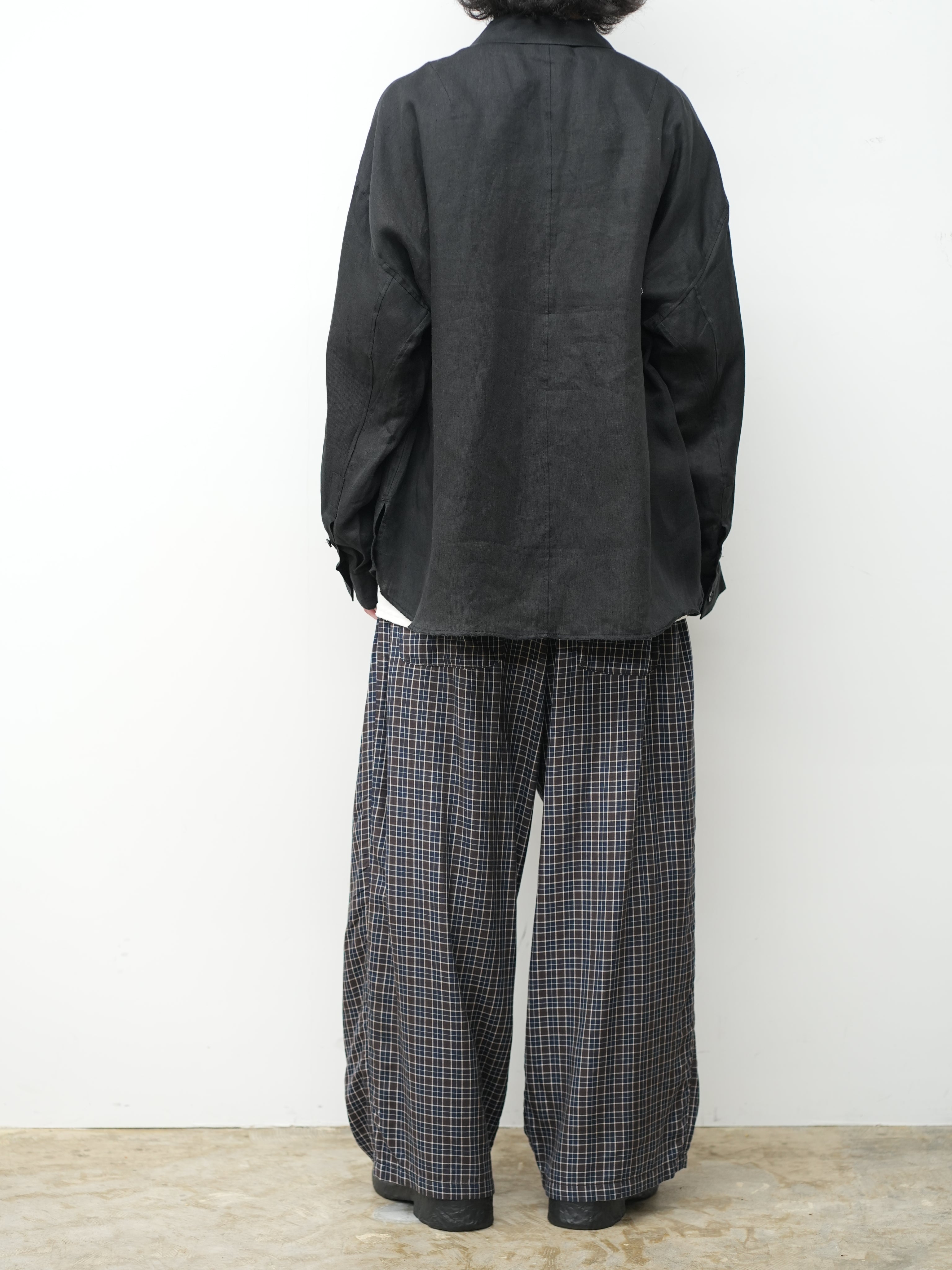 100/S LINEN TAILORED SHIRT(BLACK)