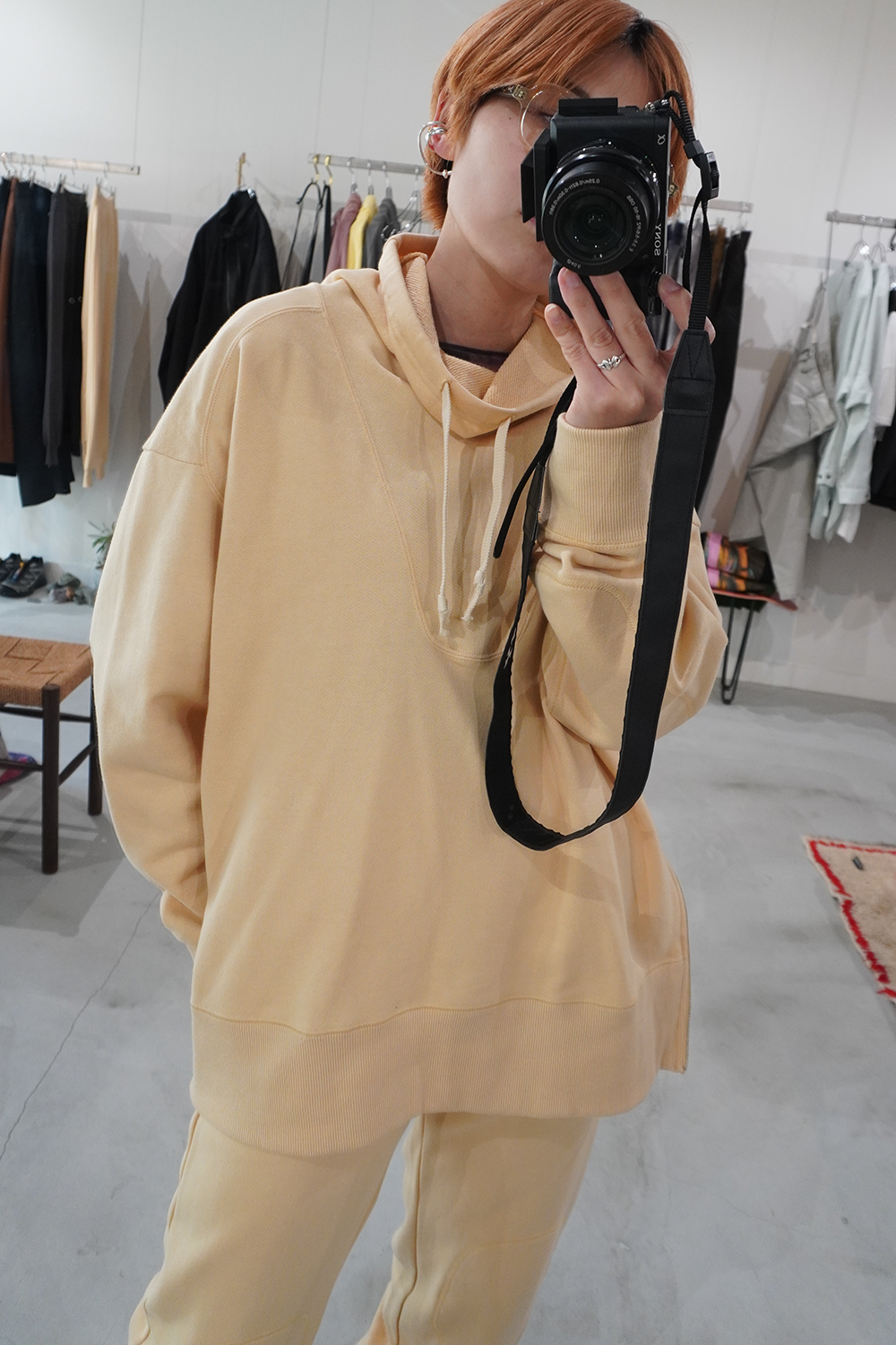 Drawstring High Neck Sweat PO(Egg)