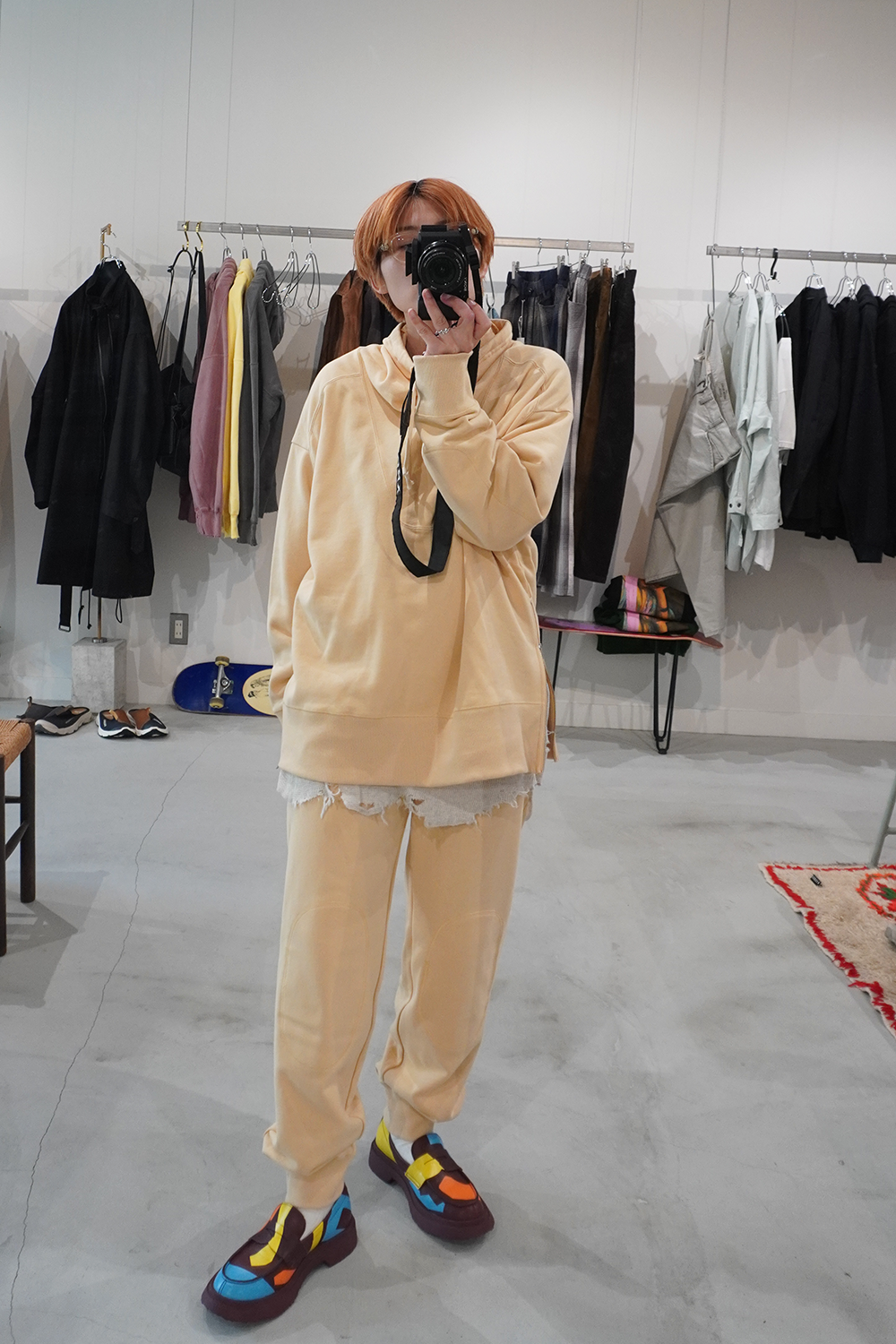 Knee Patch Sweat Pants(Egg)