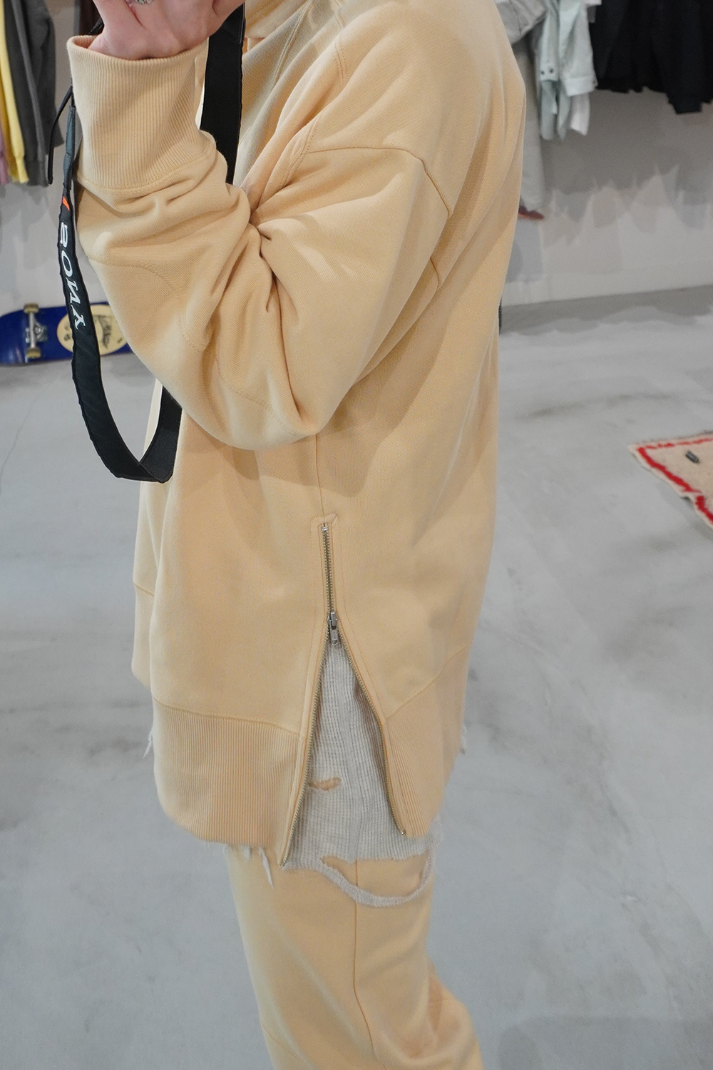Drawstring High Neck Sweat PO(Egg)