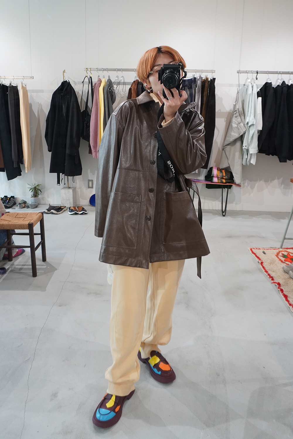 Knee Patch Sweat Pants(Egg)