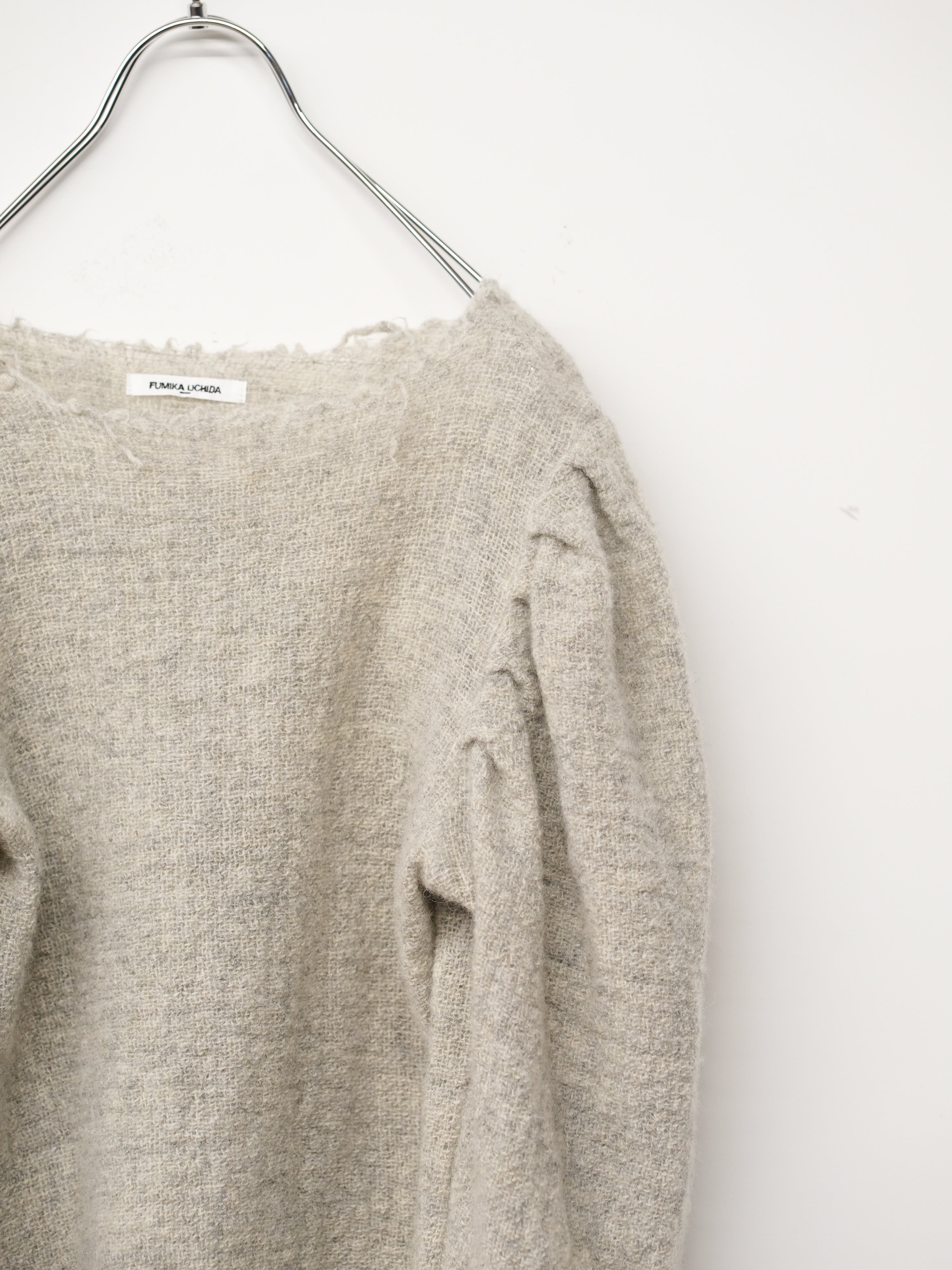 GAUZE SHETLAND PUFF-SLEEVE TOP