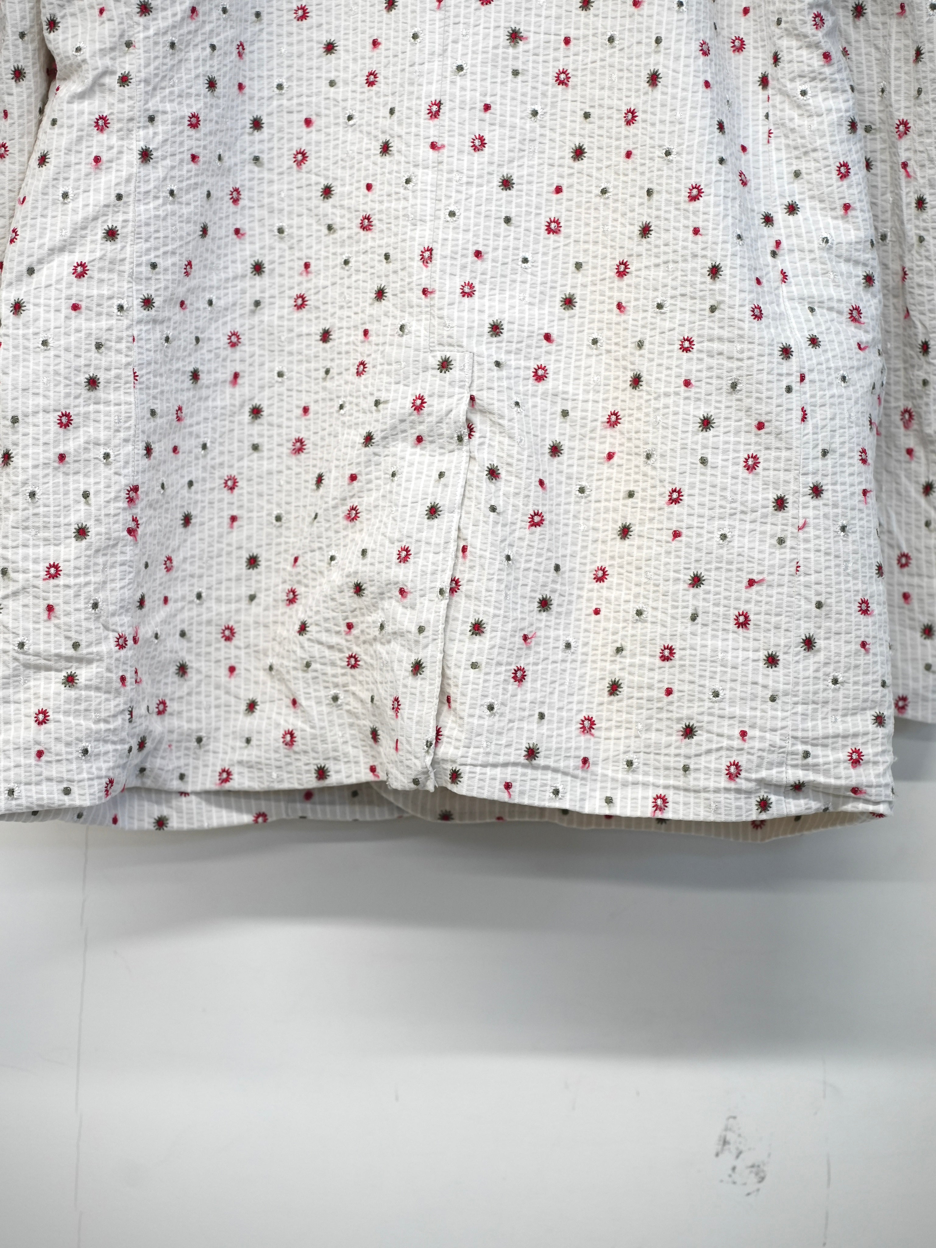 Seersucker Notched Lapel Single Jacket