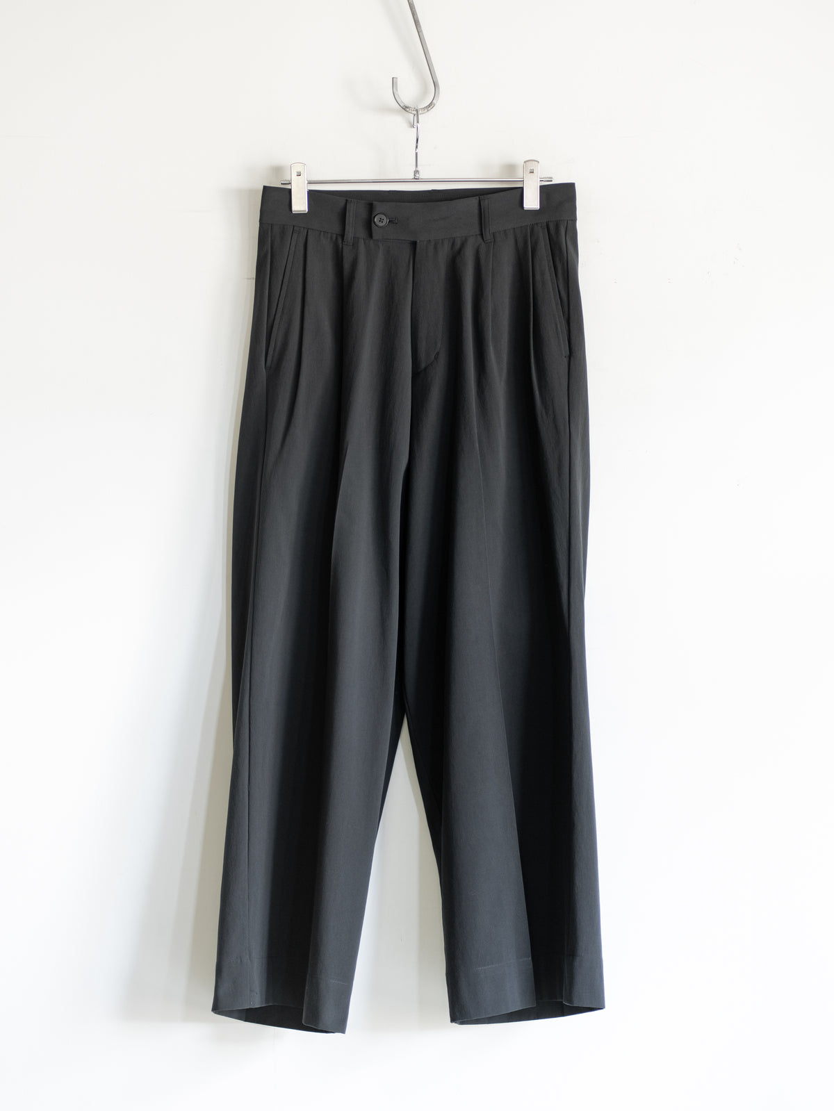 COTTON GABARDINE WIDE PANTS