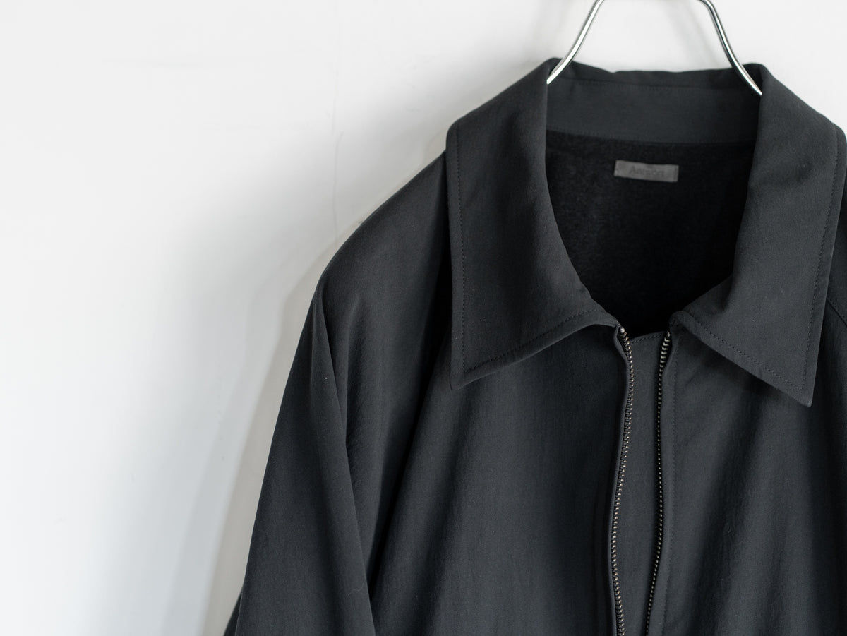 LEATHER PIPED COTTON GABARDINE JACKET