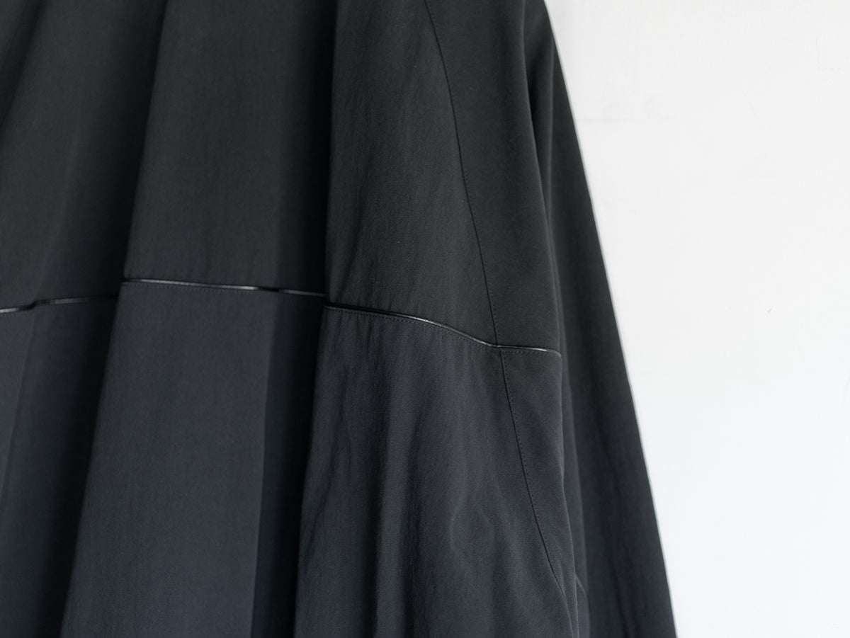 LEATHER PIPED COTTON GABARDINE JACKET