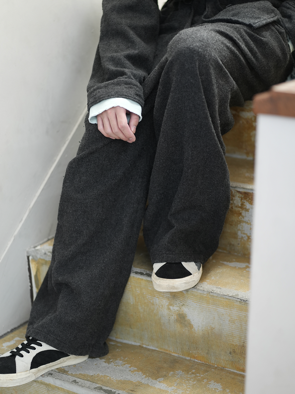 【ANCELLM/exclusive】PILLING TUCK PANTS EX