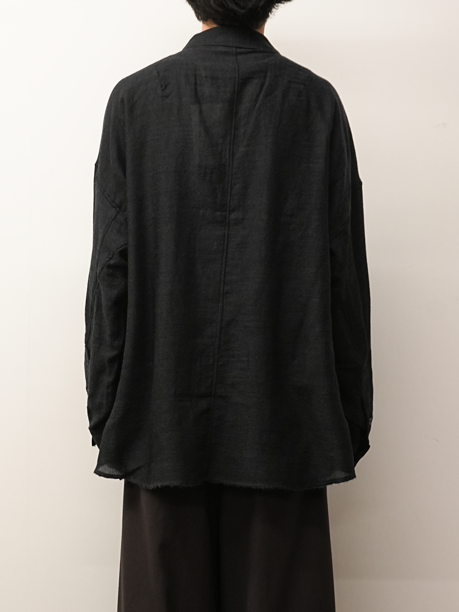 WOOL KERSEY TAILORED SHIRT(BLACK)
