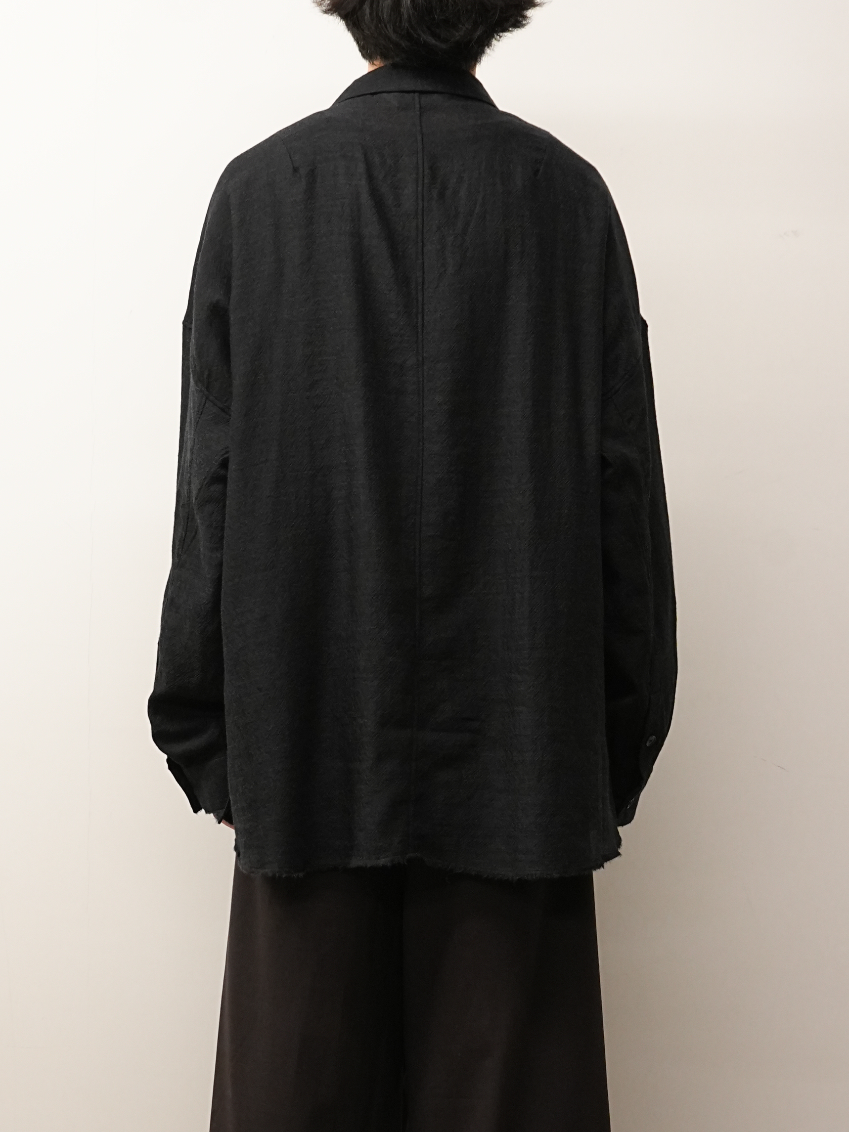 WOOL KERSEY TAILORED SHIRT(BLACK)