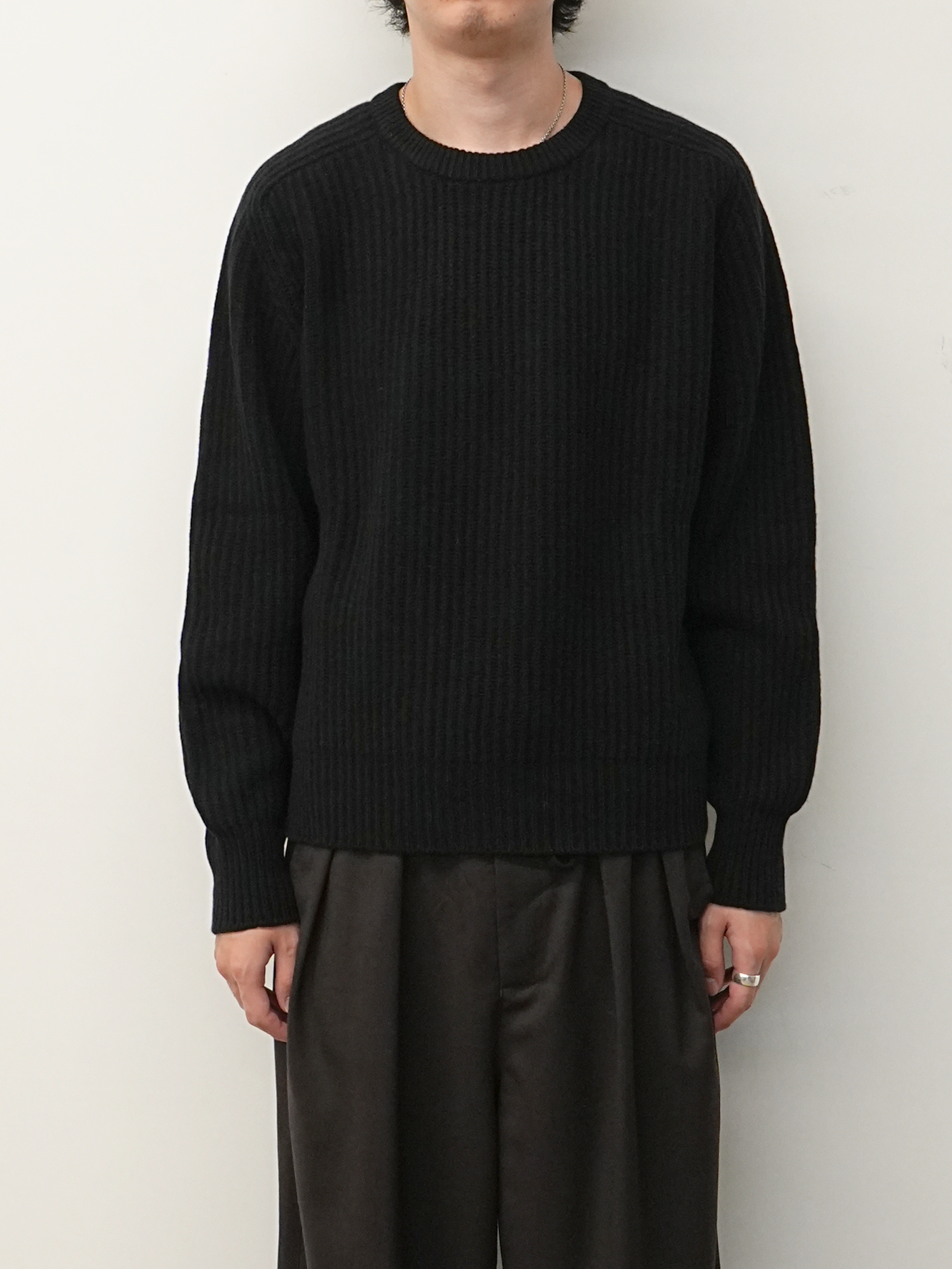 CASHMERE & WOOL MAXI RIBBED RAGLAN SWEATER