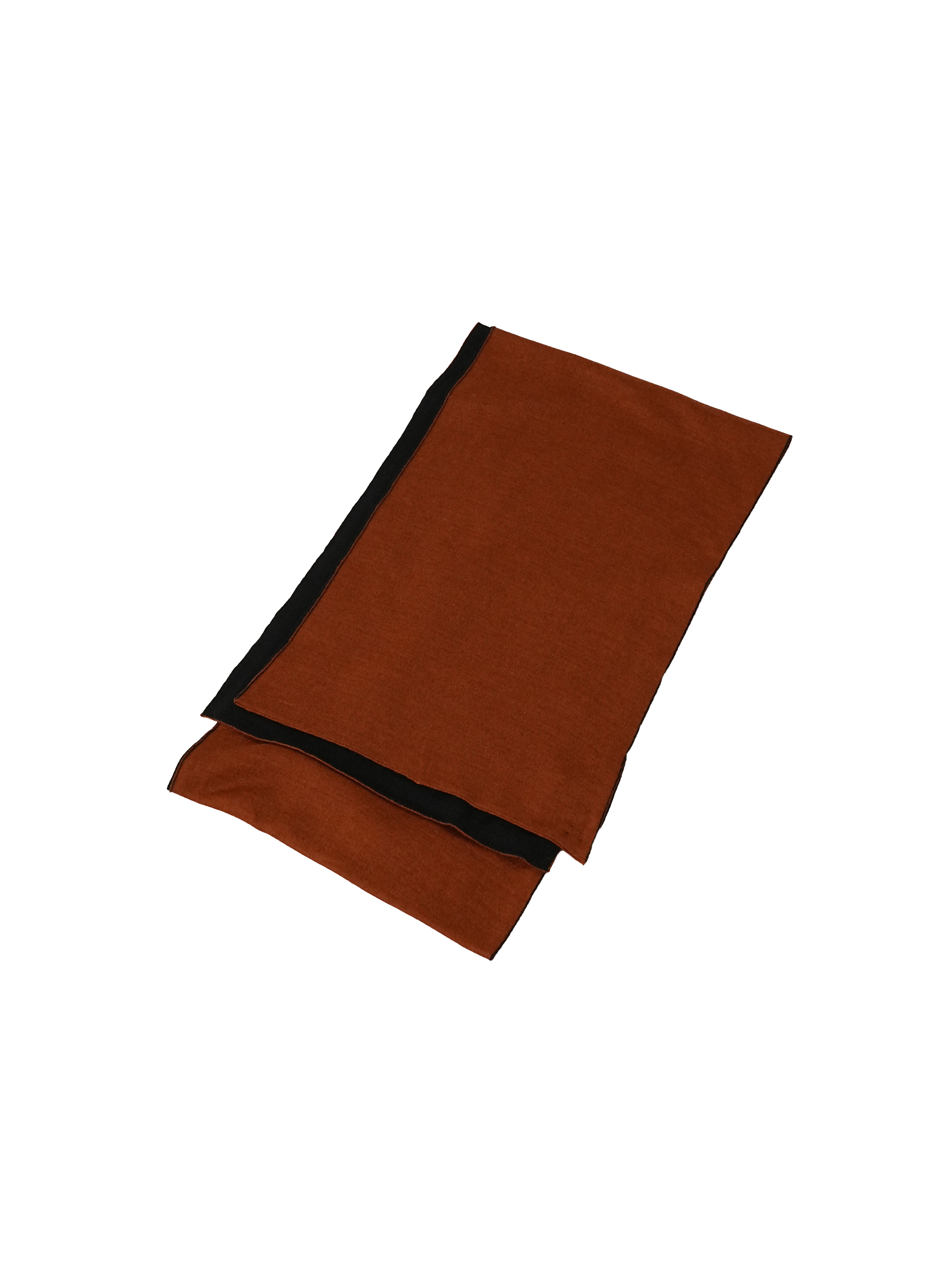SILK CASHMERE DOUBLE SCARF(BLACK/BRICK RED)