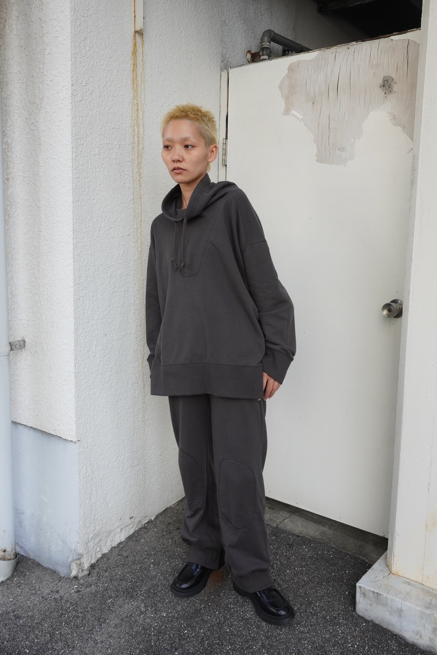 Knee Patch Sweat Pants(Charcoal)