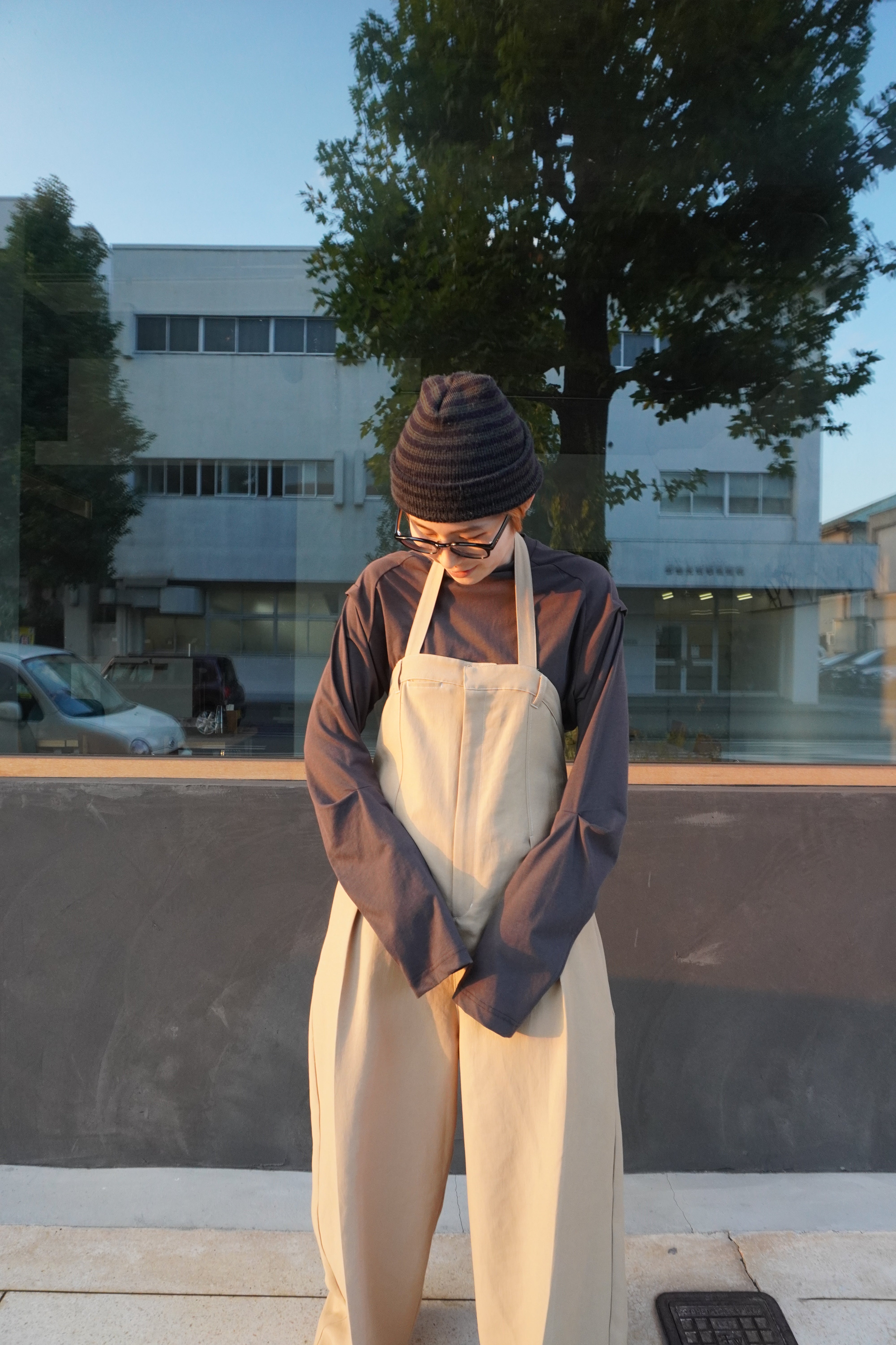 Wide Slacks Jumpsuit(Beige)