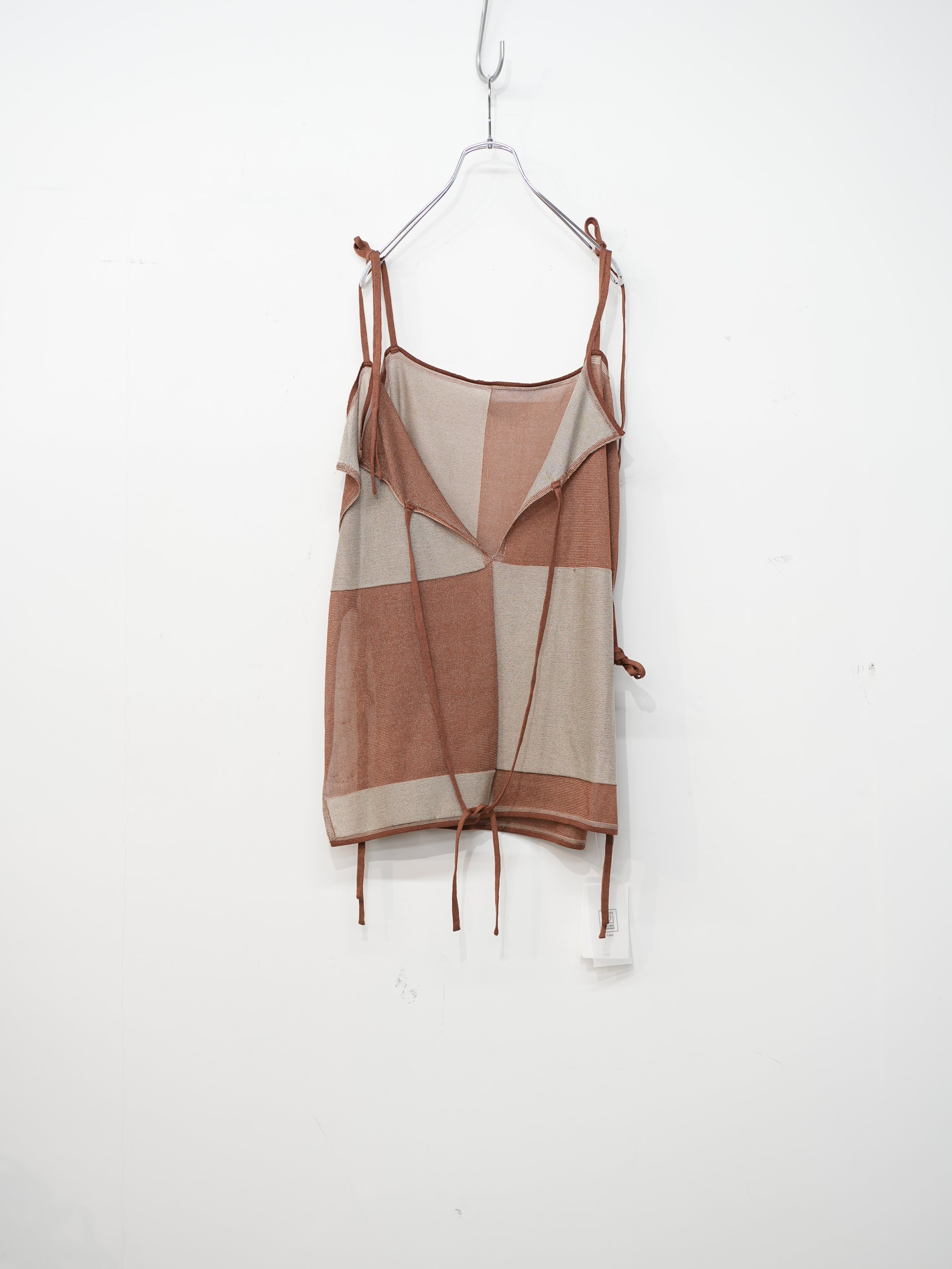 BLOCK CHECK KNITTED TOPS