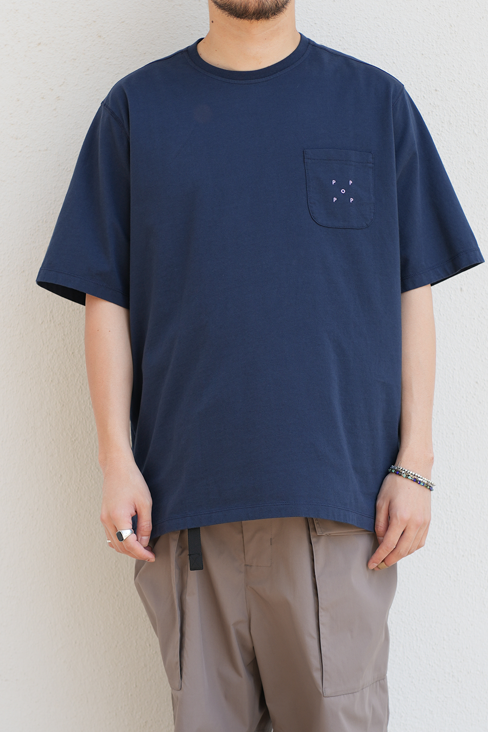 pocket t-shirt(navy/viola)