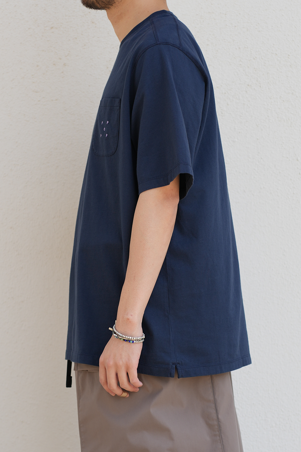 pocket t-shirt(navy/viola)
