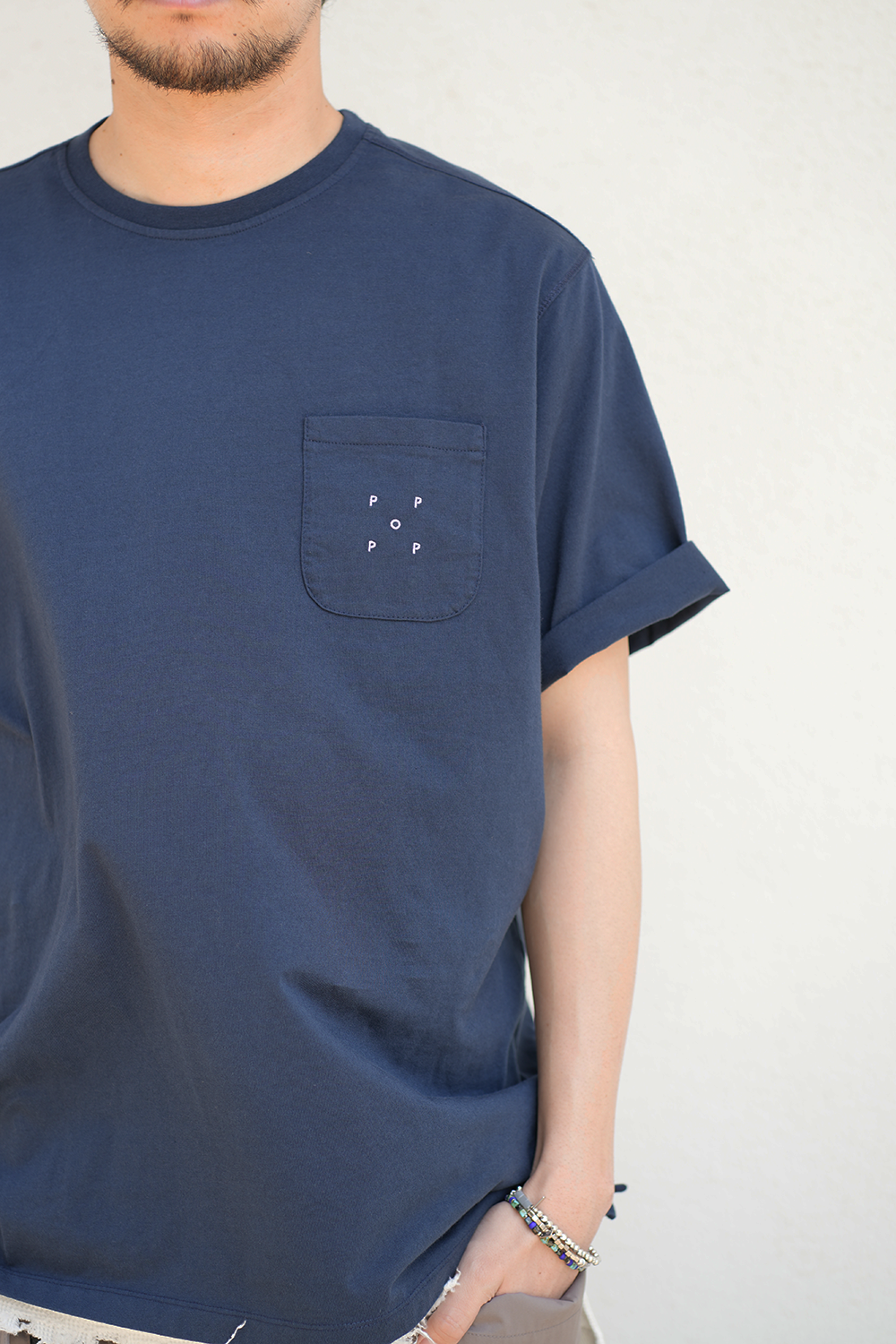 pocket t-shirt(navy/viola)