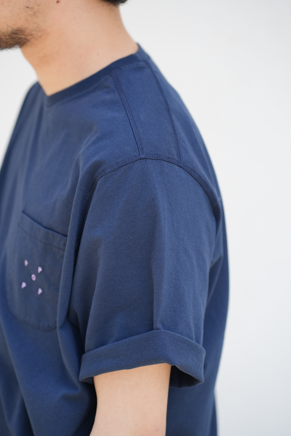 pocket t-shirt(navy/viola)