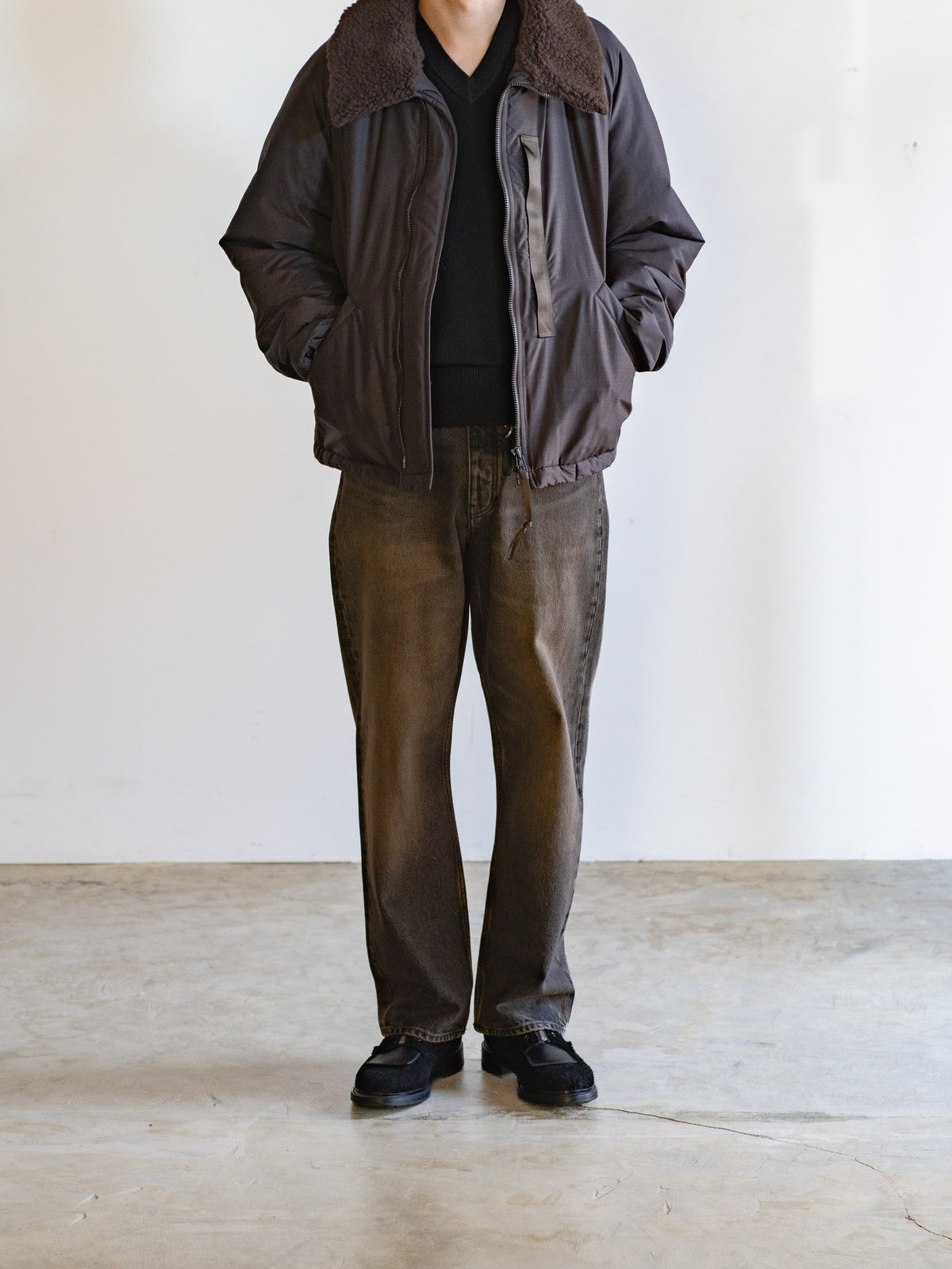 Light Wool Nylon Puffer Jacket