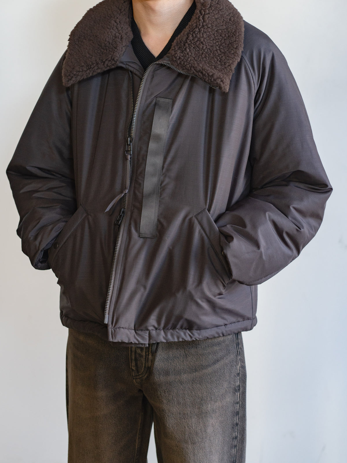 Light Wool Nylon Puffer Jacket