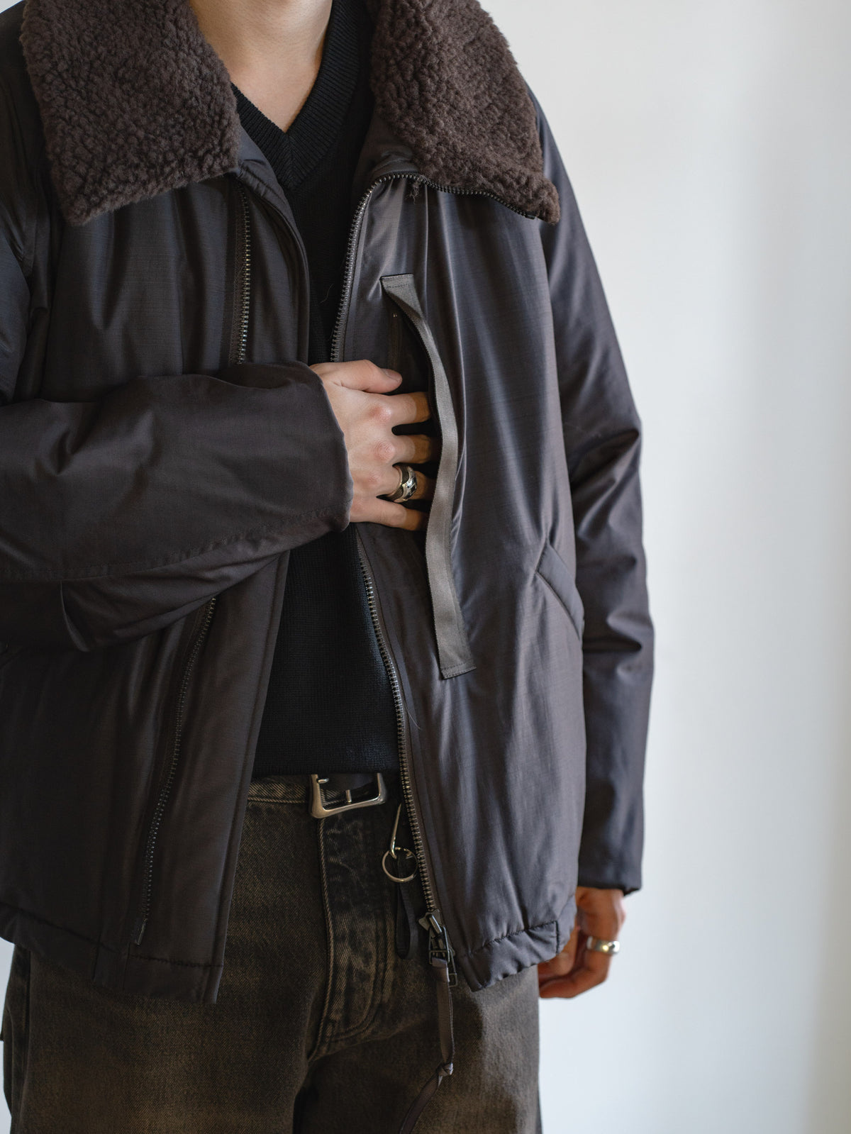 Light Wool Nylon Puffer Jacket