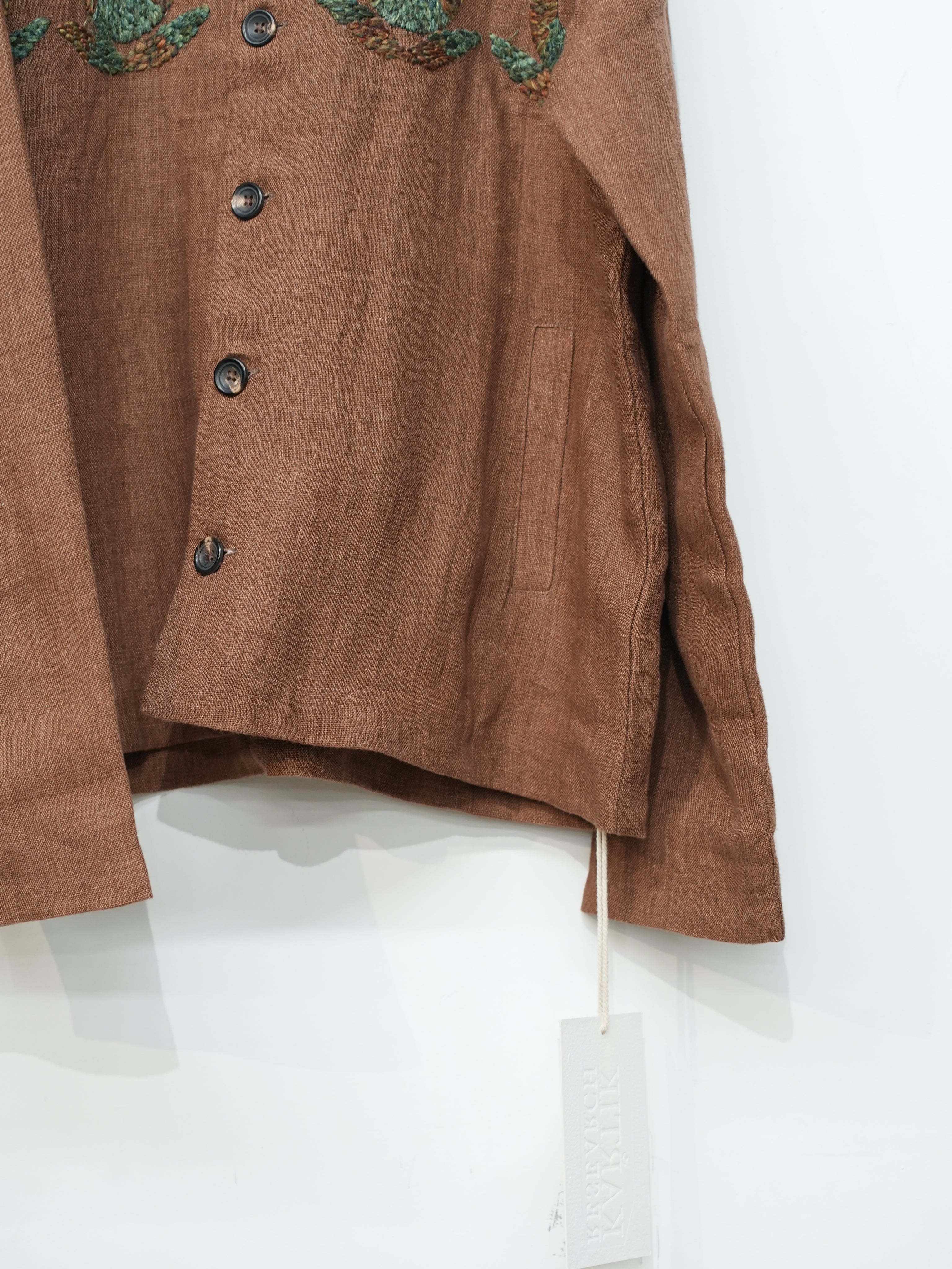 Cropped Jacket(Almond/Indigo/Orange)
