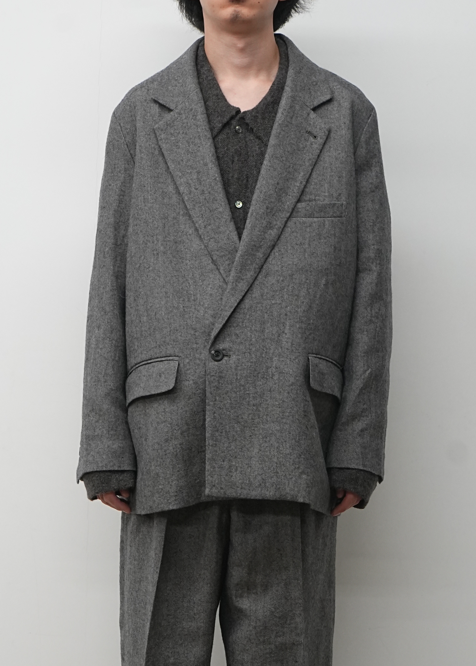 SEMI-DOUBLE TAILORED JACKET(GRAY)
