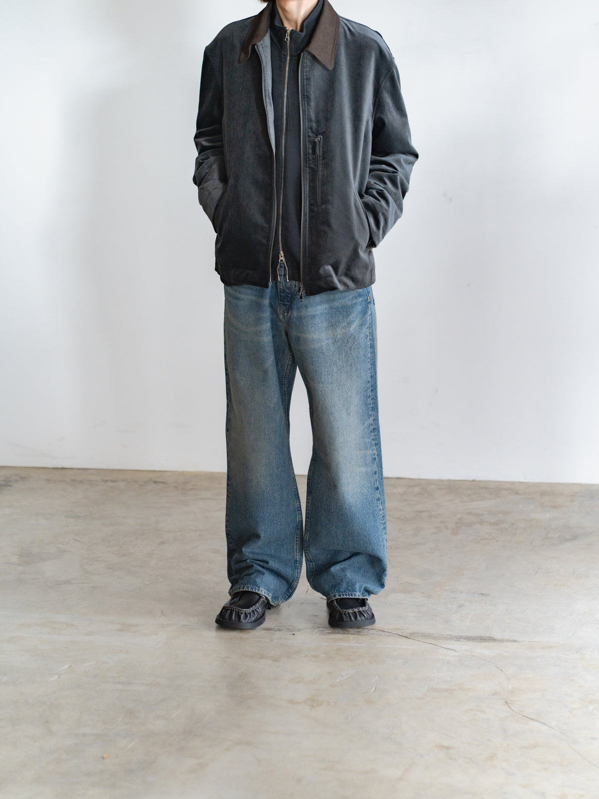 COTTON VELVET MINIMAL RIDING JACKET