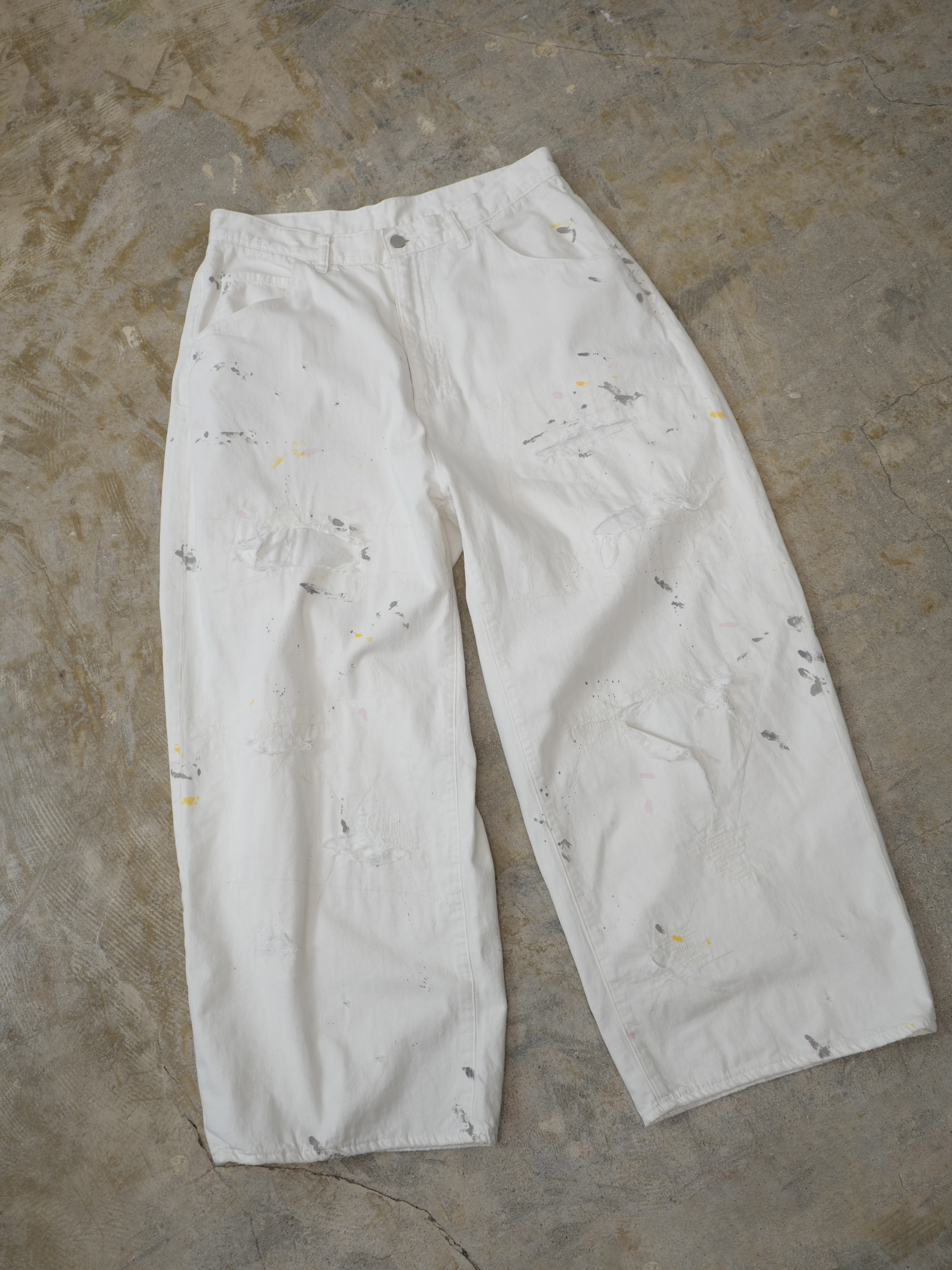 【ANCELLM/exclusive】PAINTED LIGHT OZ REPAIR DENIM PANTS