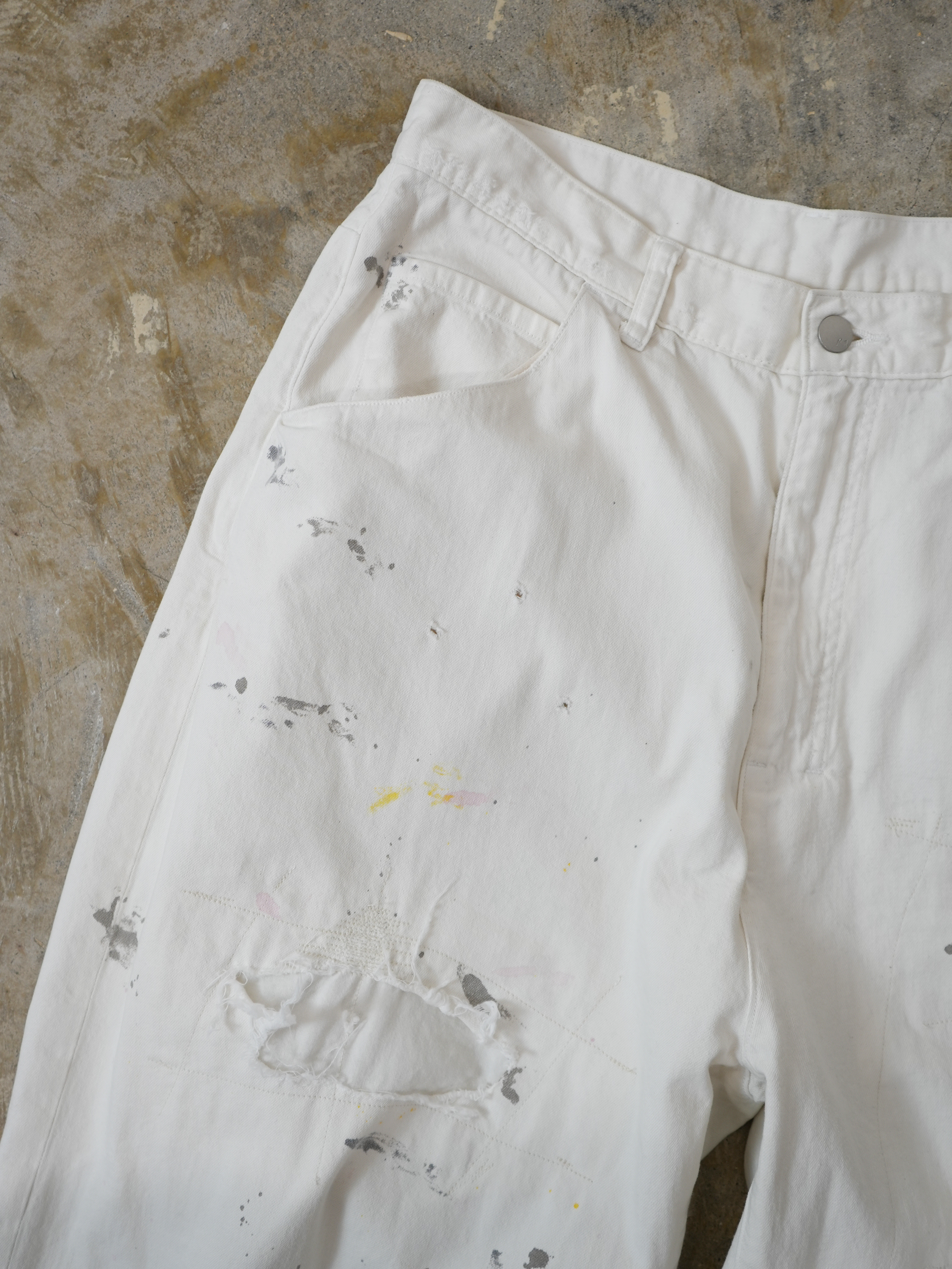 【ANCELLM/exclusive】PAINTED LIGHT OZ REPAIR DENIM PANTS