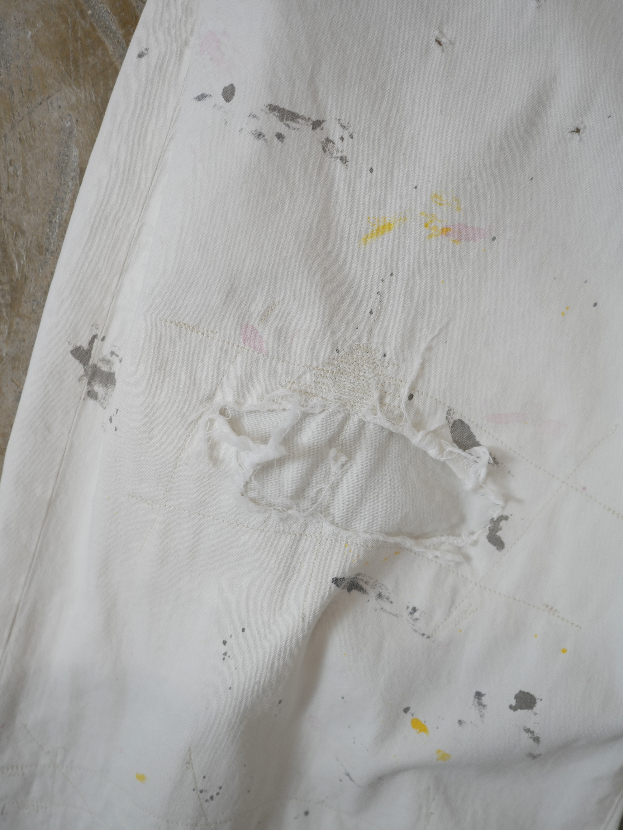 【ANCELLM/exclusive】PAINTED LIGHT OZ REPAIR DENIM PANTS