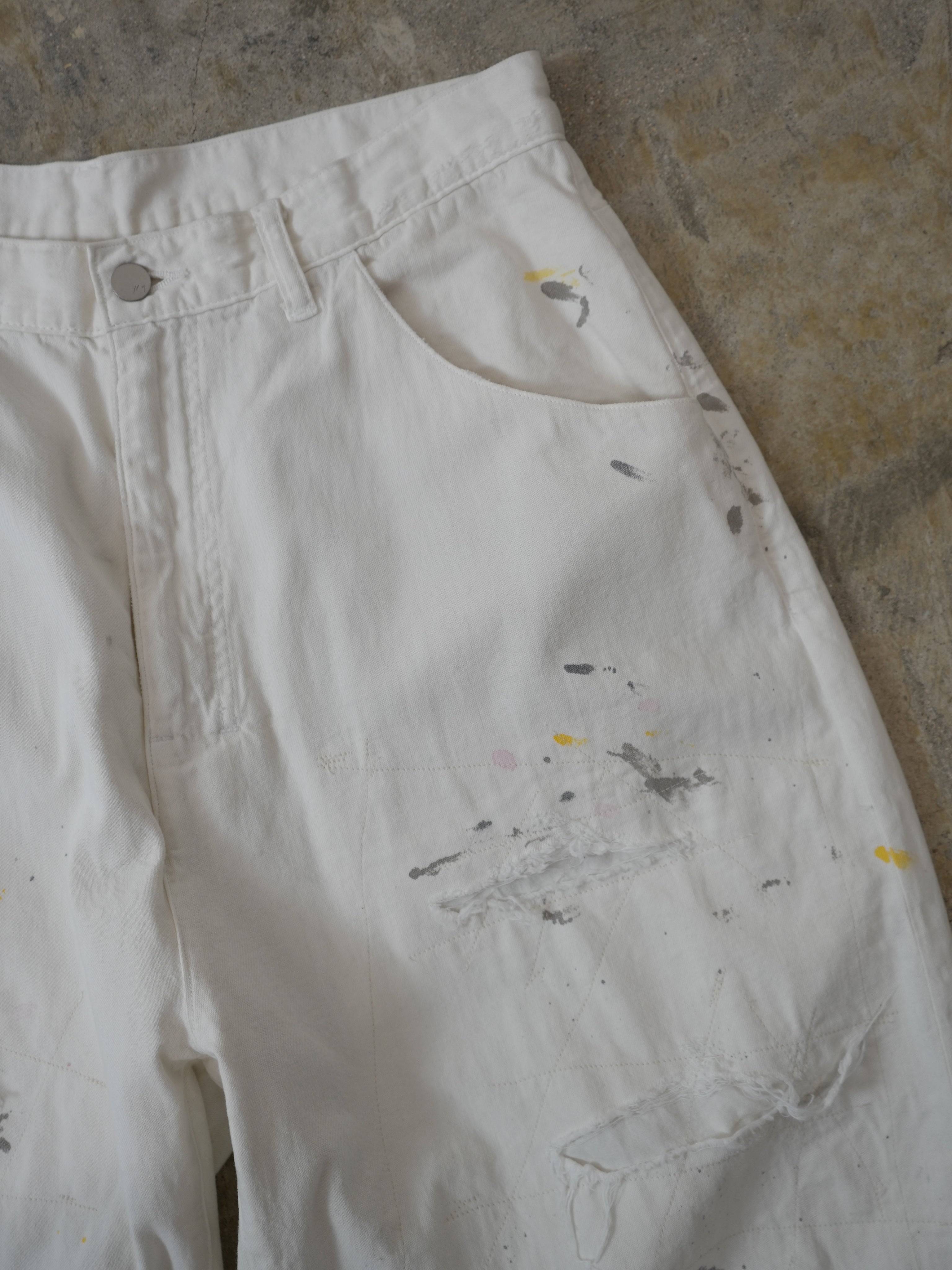 【ANCELLM/exclusive】PAINTED LIGHT OZ REPAIR DENIM PANTS