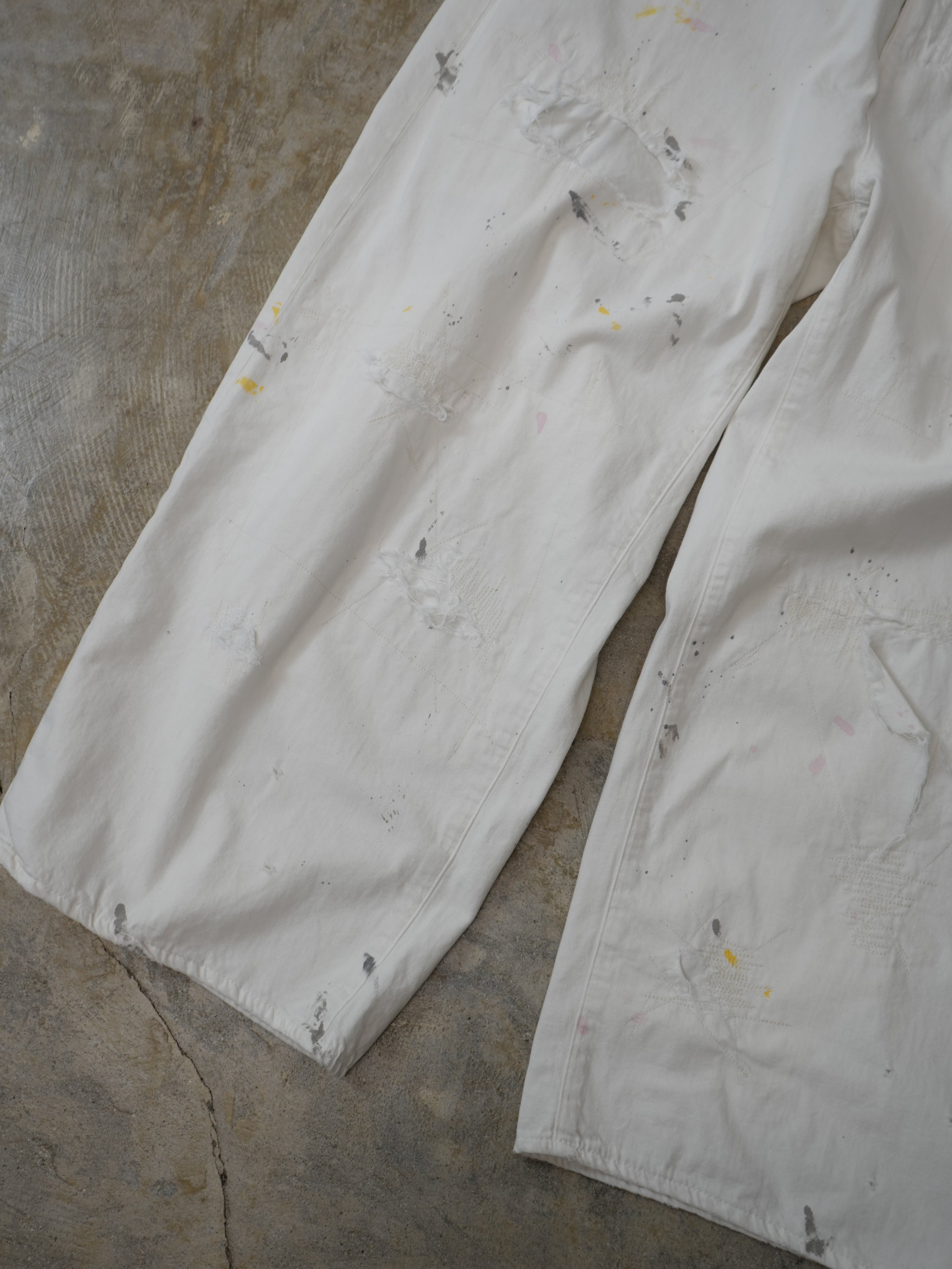 【ANCELLM/exclusive】PAINTED LIGHT OZ REPAIR DENIM PANTS