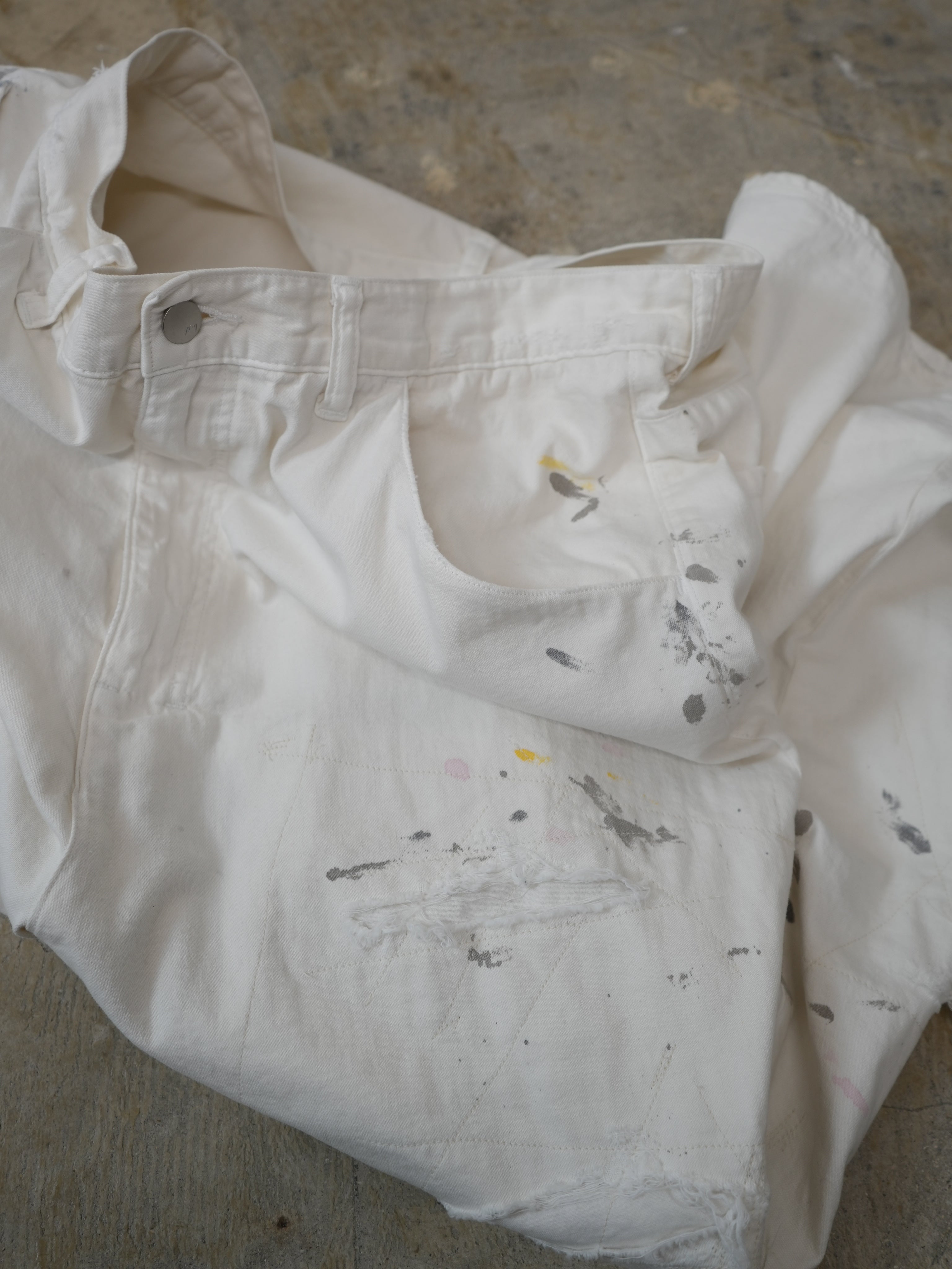 【ANCELLM/exclusive】PAINTED LIGHT OZ REPAIR DENIM PANTS