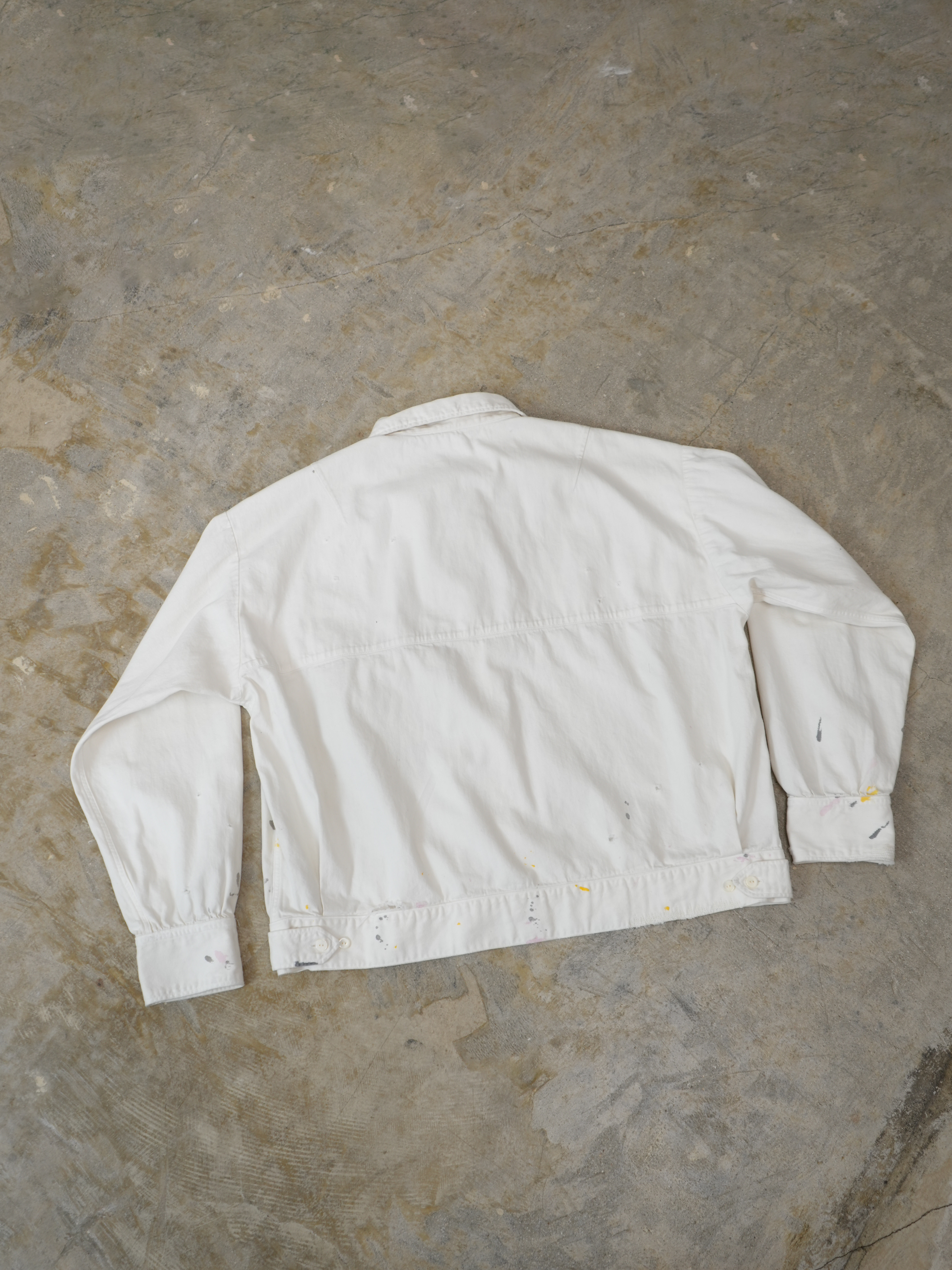 【ANCELLM/exclusive】PAINTED LIGHT OZ DENIM OPEN COLLAR SHIRT