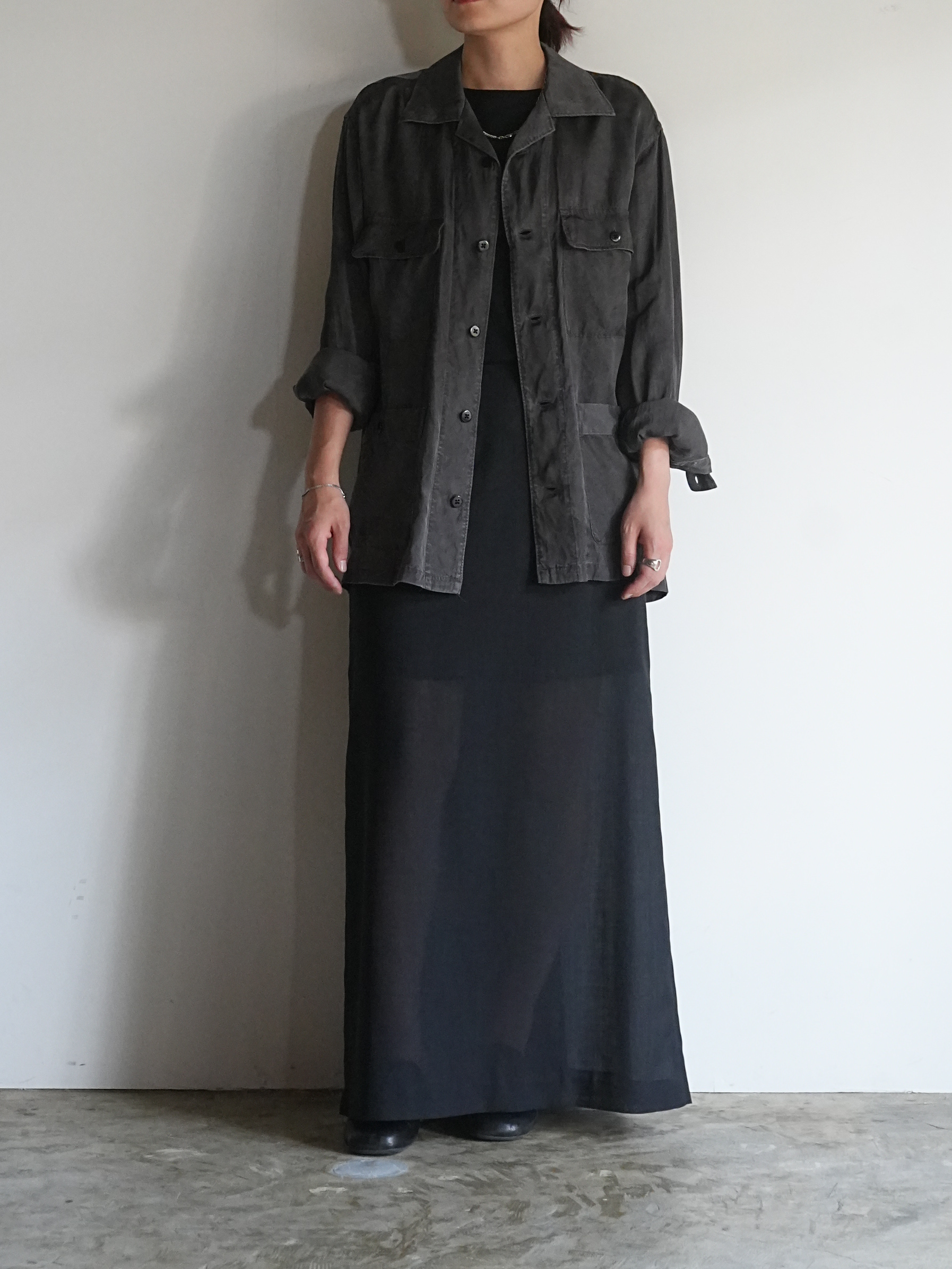 PIGMENT CUPRO OPEN COLLAR SHIRTS