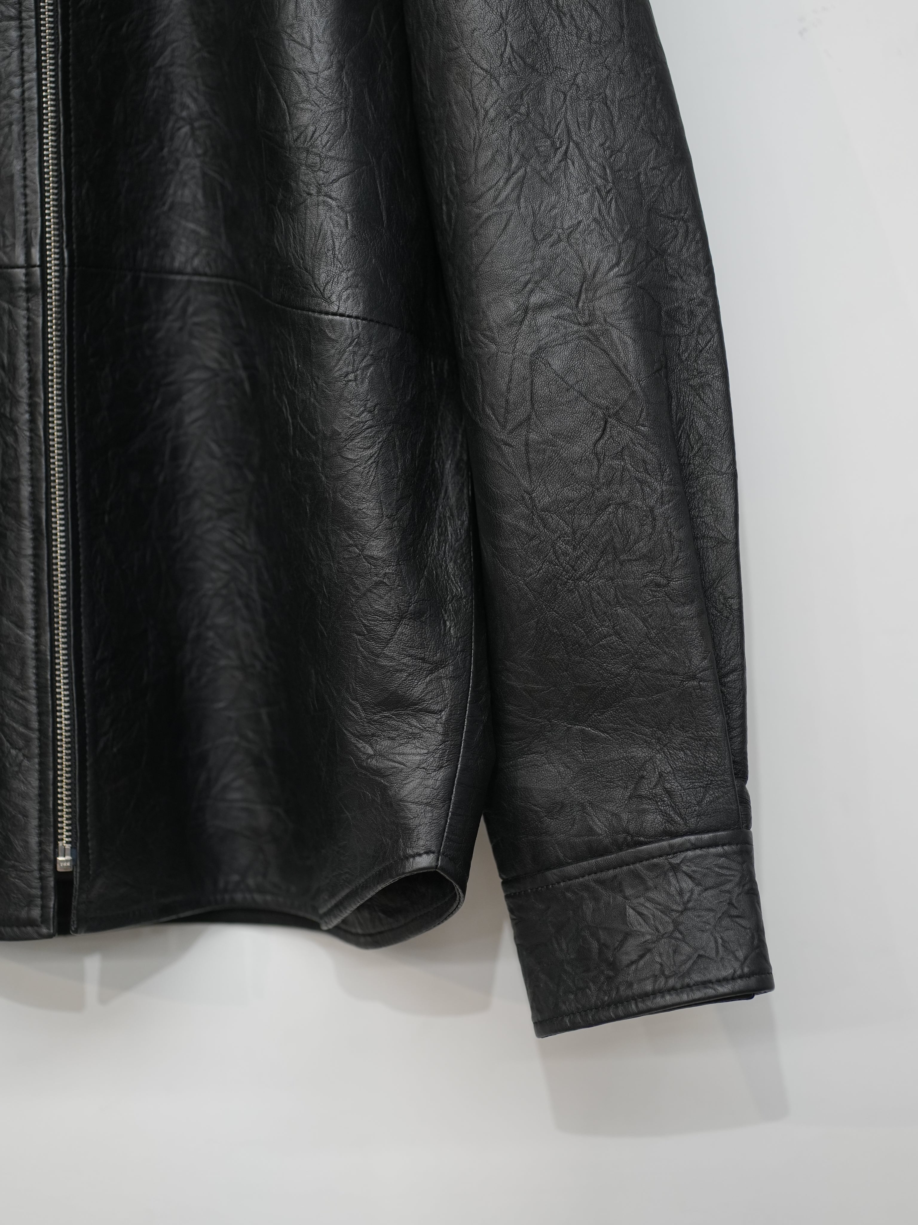 CRINKLE LEATHER SHIRT