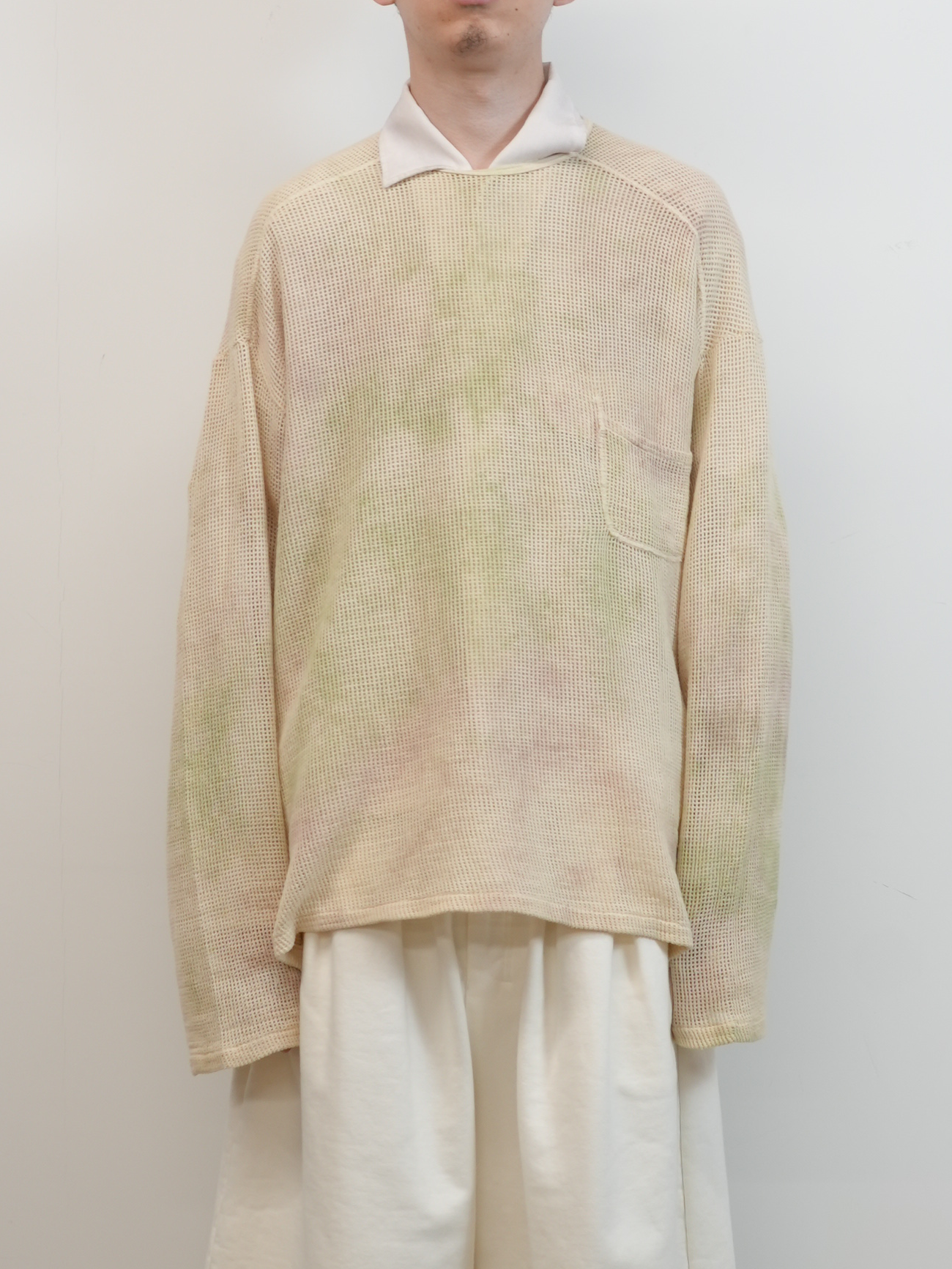 MARBLING MESH LS T-SHIRT(GREEN)