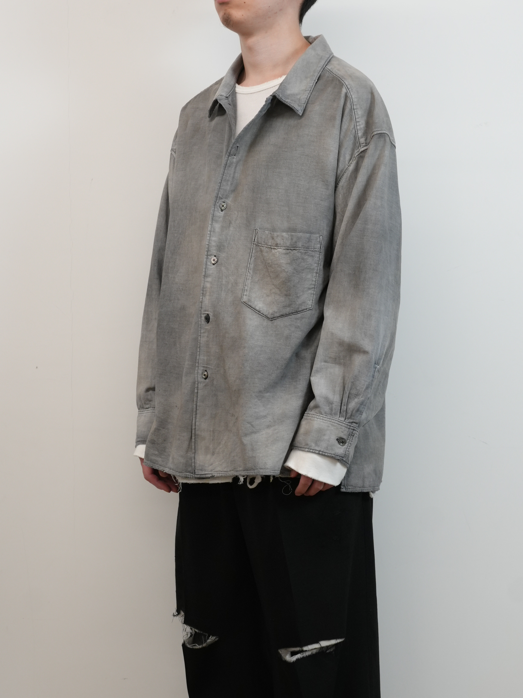 AGING CHAMBRAY SHIRT(BLACK)