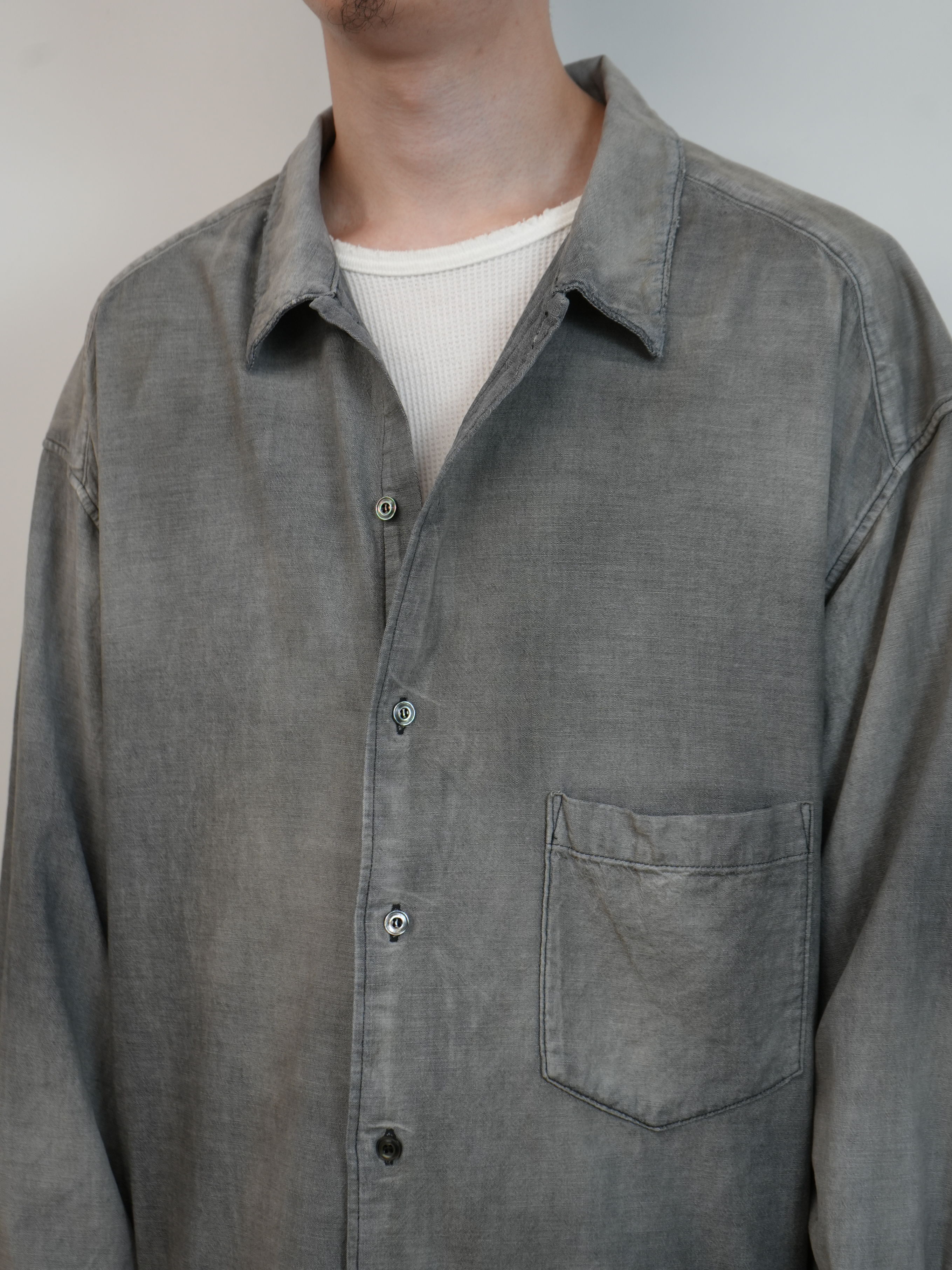 AGING CHAMBRAY SHIRT(BLACK)